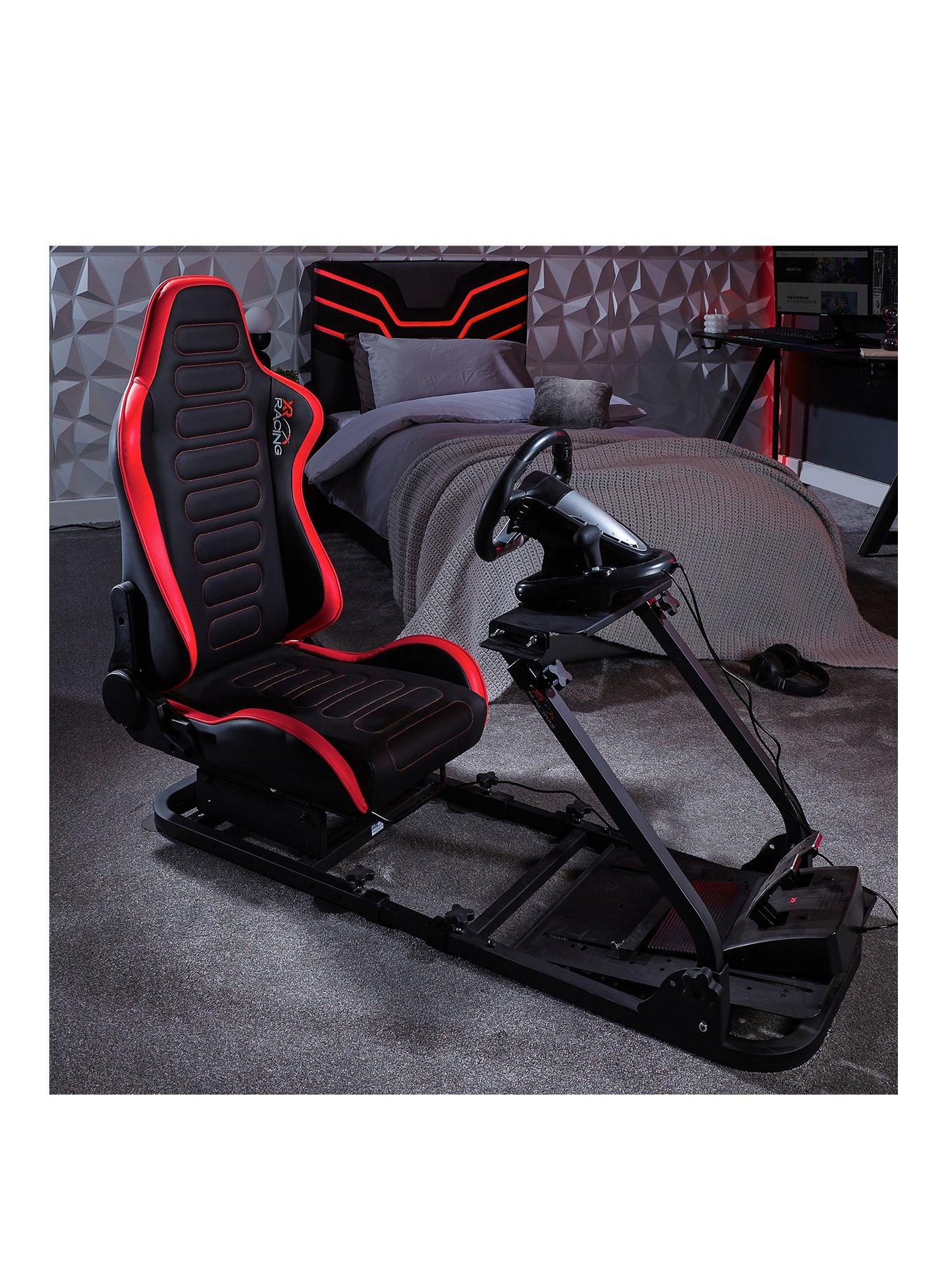 X Rocker XR Racing Chicane Racing Seat for the XR Racing Rig with Seat Sliders Black Red littlewoods