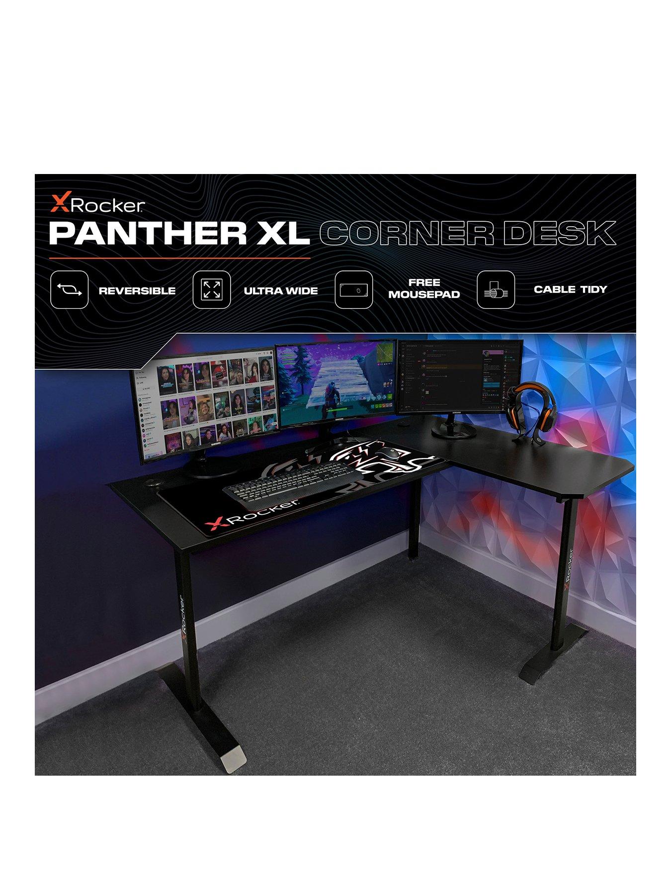 Image 2 of 6 of X Rocker Panther XL REVERSIBLE Corner&nbsp;Sports Gaming Desk - Carbon Black
