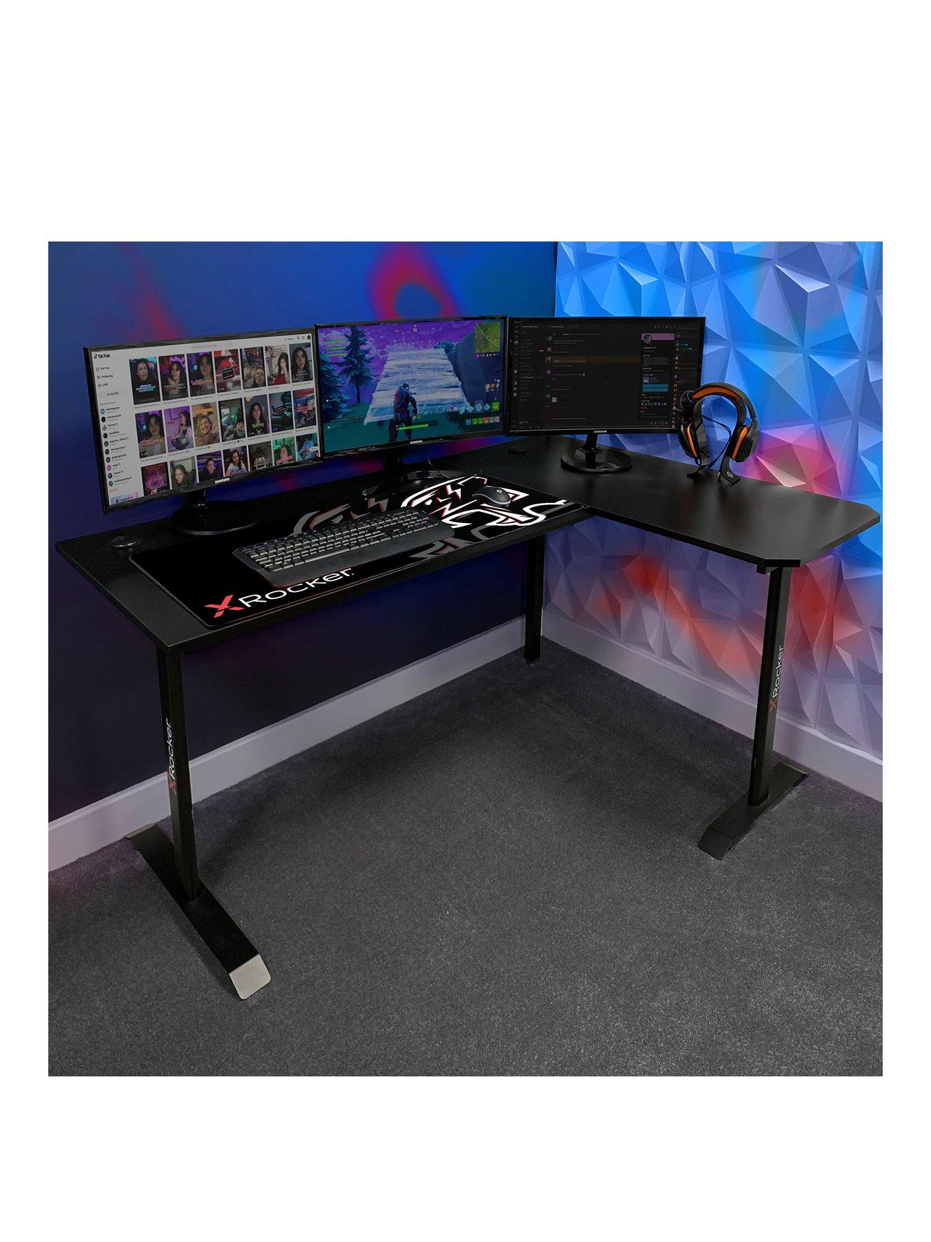 Black corner sales gaming desk