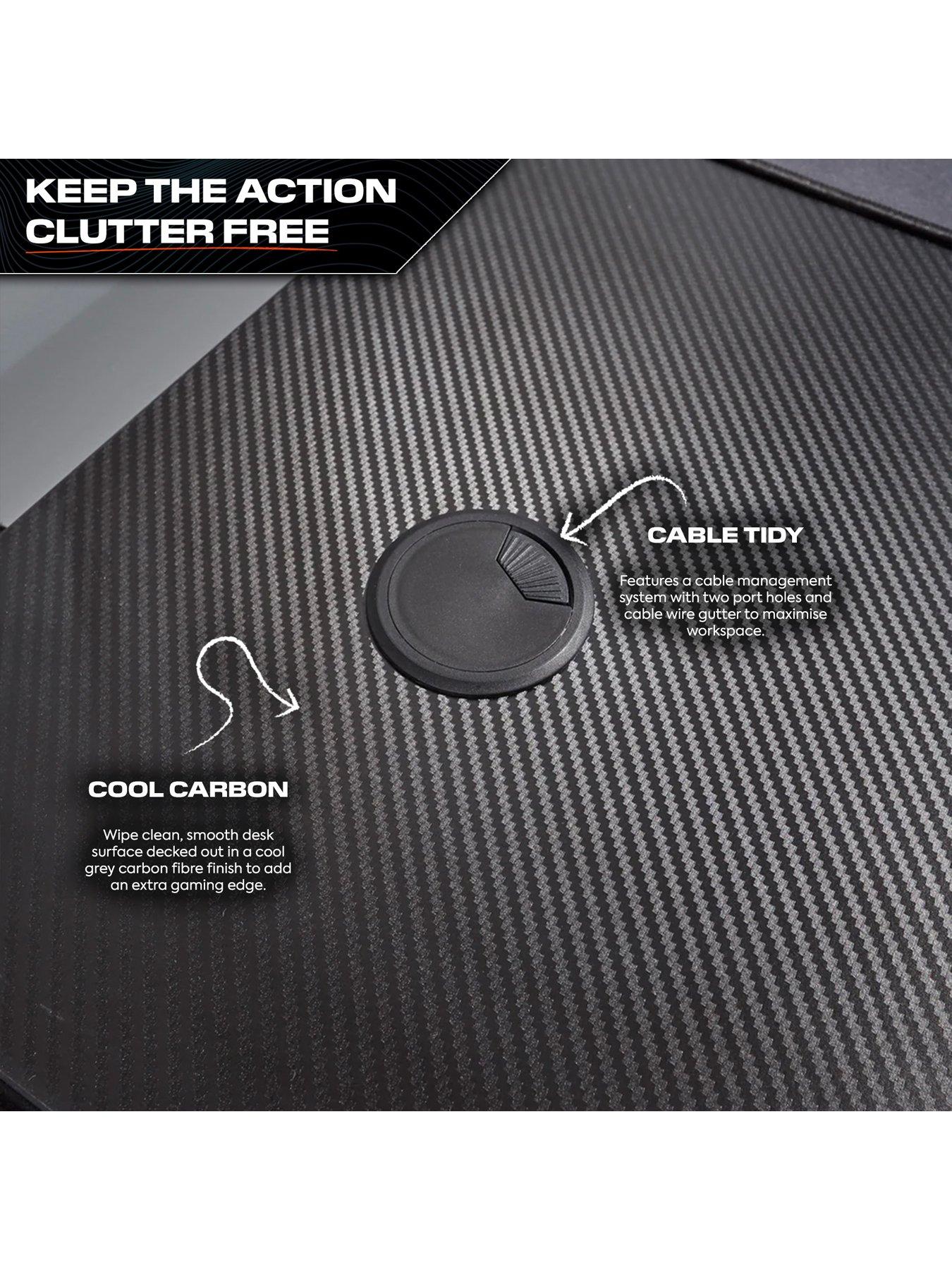 Image 4 of 6 of X Rocker Panther XL REVERSIBLE Corner&nbsp;Sports Gaming Desk - Carbon Black