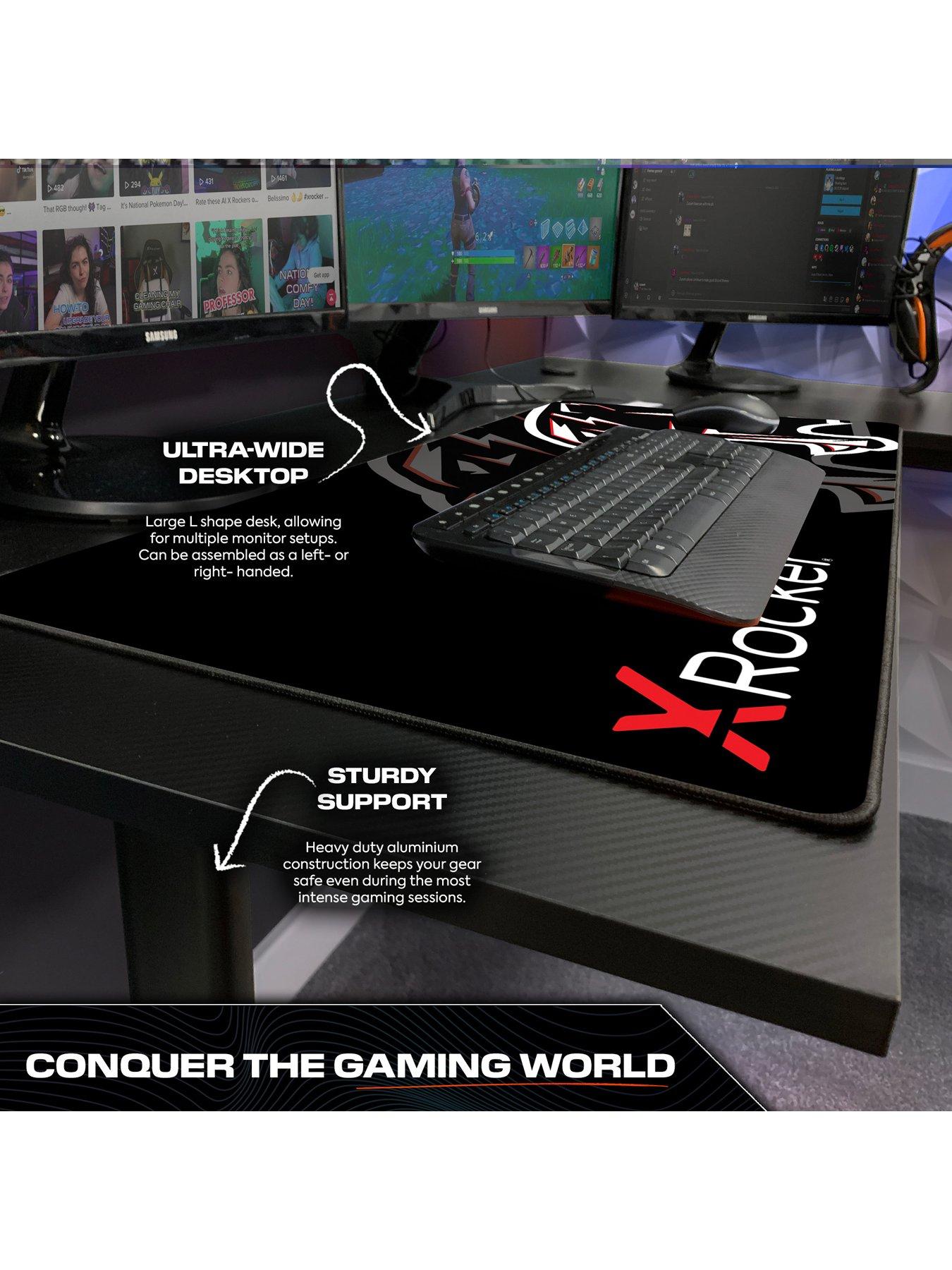 Image 5 of 6 of X Rocker Panther XL REVERSIBLE Corner&nbsp;Sports Gaming Desk - Carbon Black