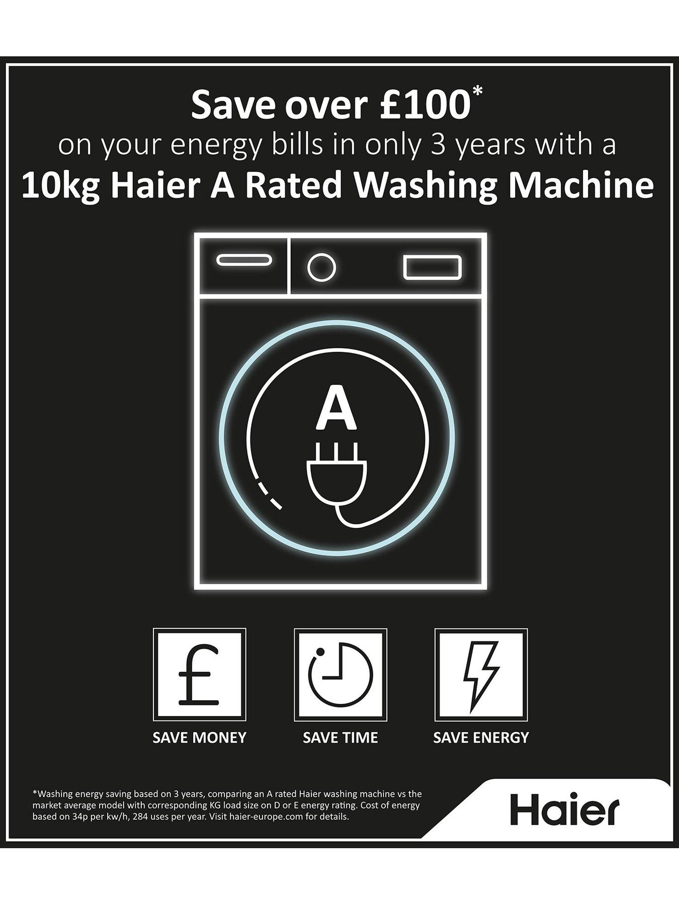  image of haier-i-pro-series-5-hw90-b14959u1-9kg-wash-1400-rpm-spinnbspwashing-machine-with-wifinbspa-rated-white