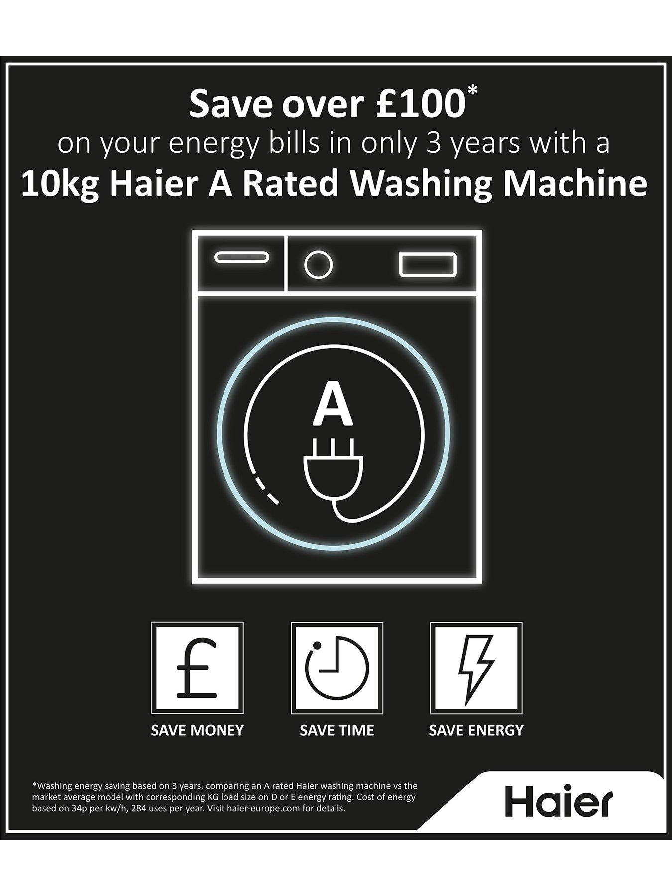 Image 5 of 8 of Haier <p>i-Pro Series 7 Plus&nbsp;HW100-B14979U1 10kg Wash, 1400 Spin Washing Machine - White</p>