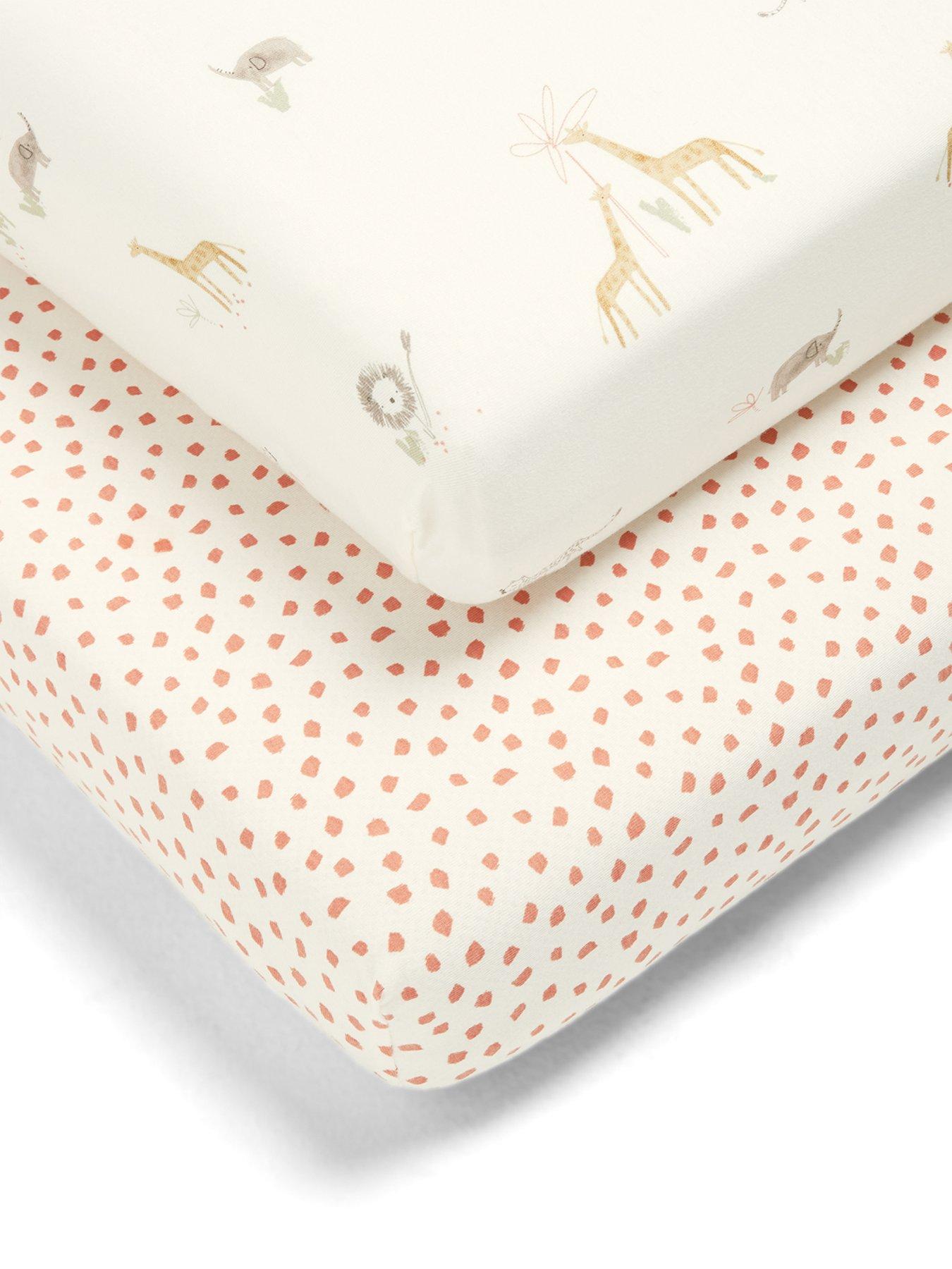 undefined Jungle Cotbed Fitted Sheets- 2 Pack - Multi