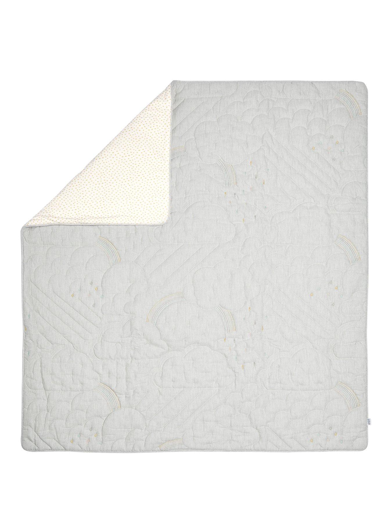  image of mamas-papas-dream-upon-a-cloud-cotbedcot-quilt--grey