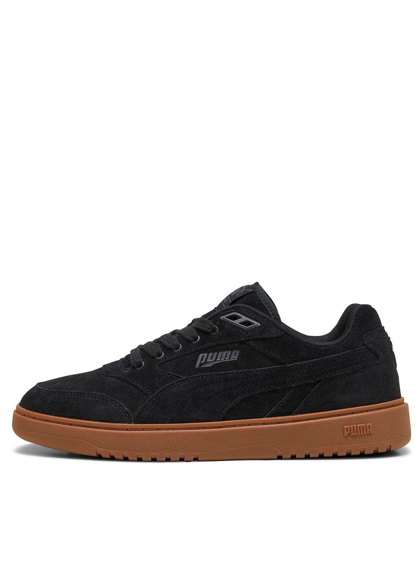 Puma Doublecourt Suede Trainers Black littlewoods