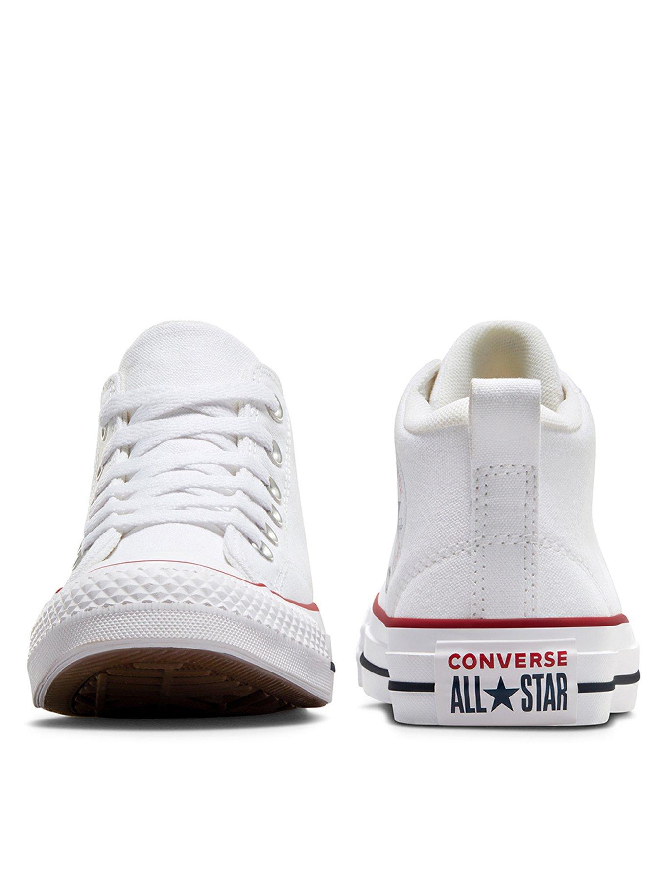 Image 3 of 6 of Converse Junior Boys Malden Street Mid Top Trainers - White