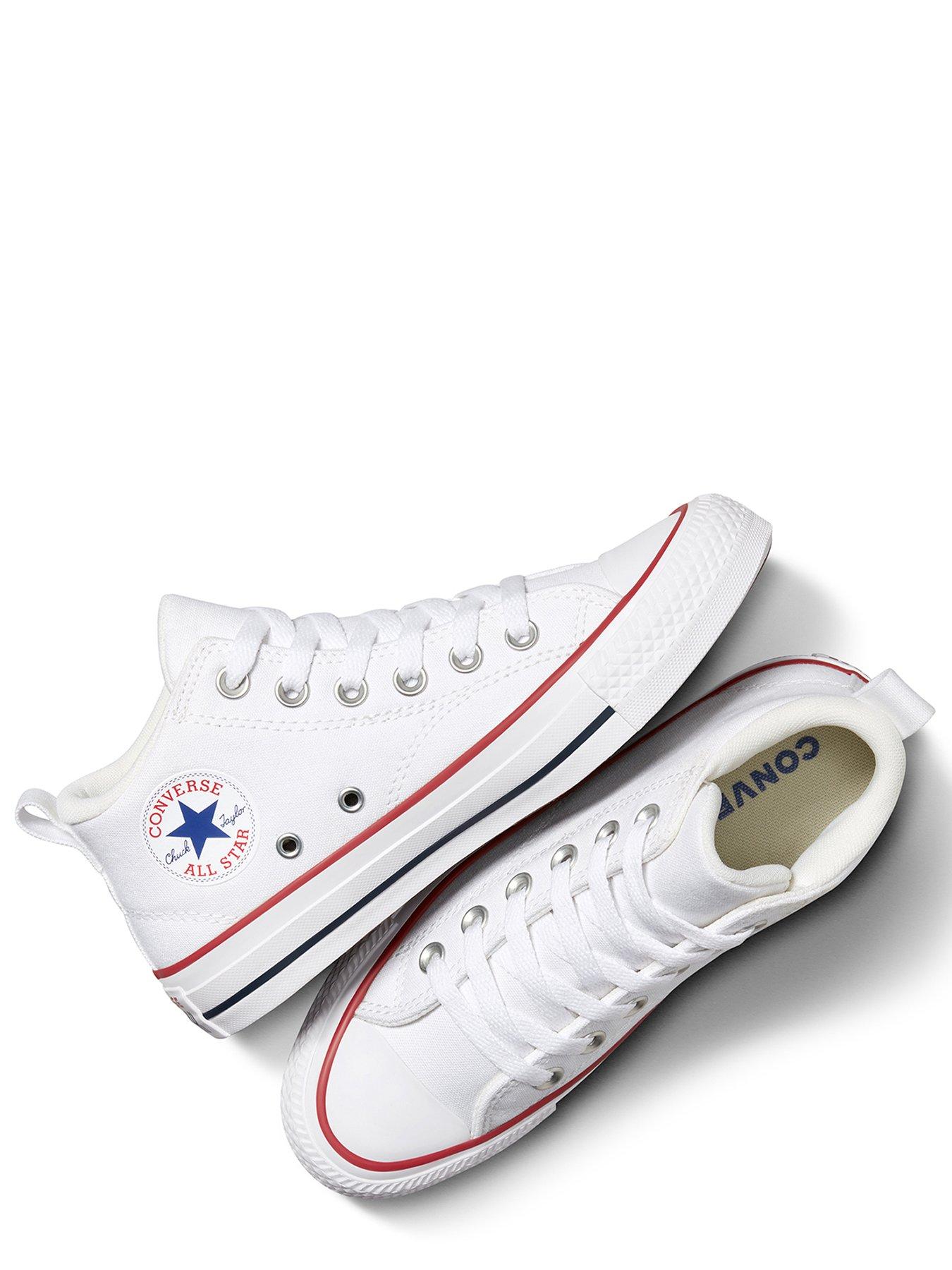 Image 4 of 6 of Converse Junior Boys Malden Street Mid Top Trainers - White