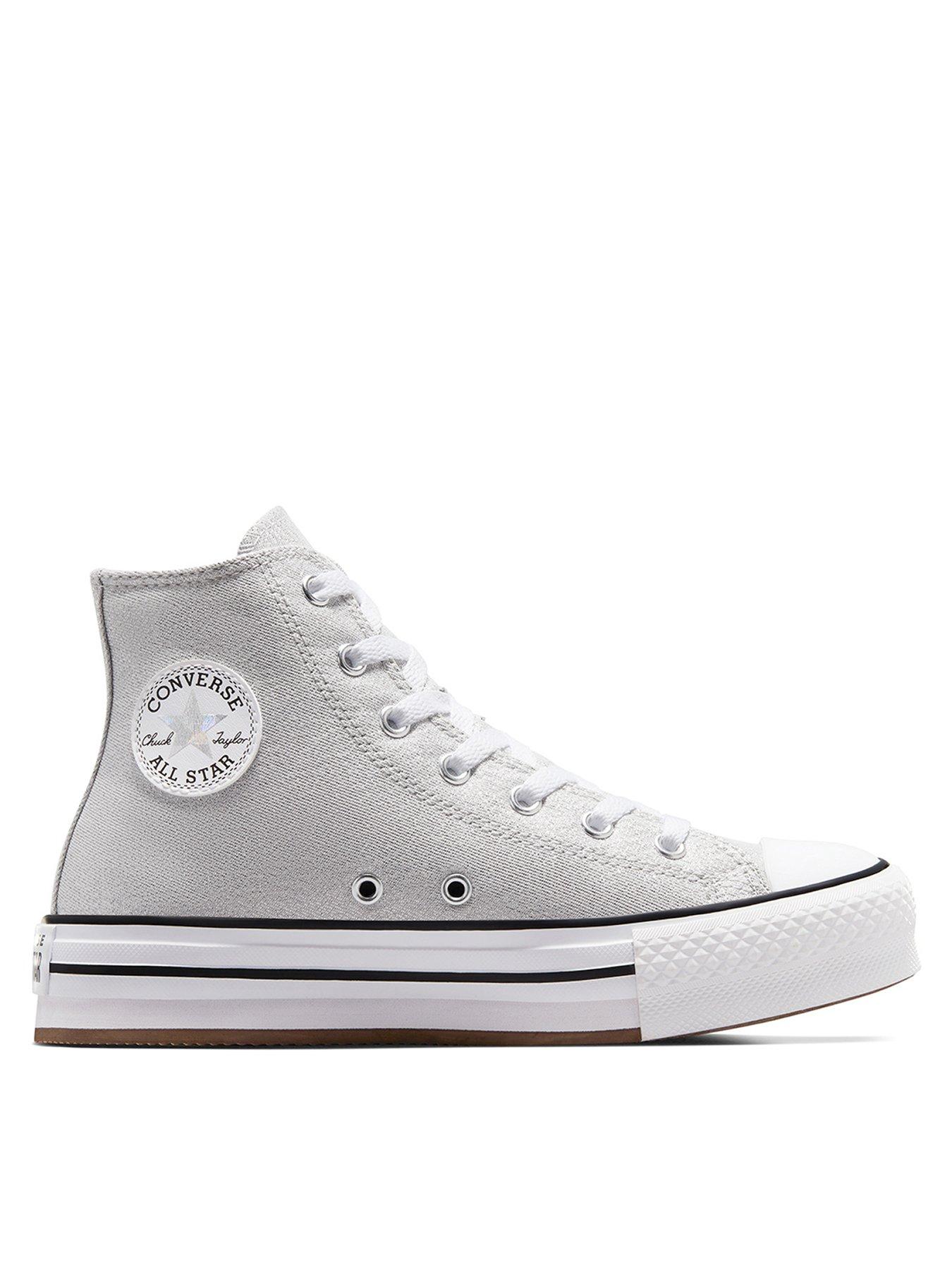 Converse Older Girls Chuck Taylor All Star Eva Lift Trainers - Silver |  littlewoods.com