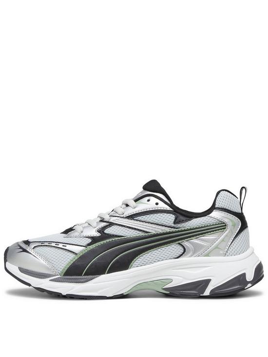 front image of puma-morphic-trainers-grey