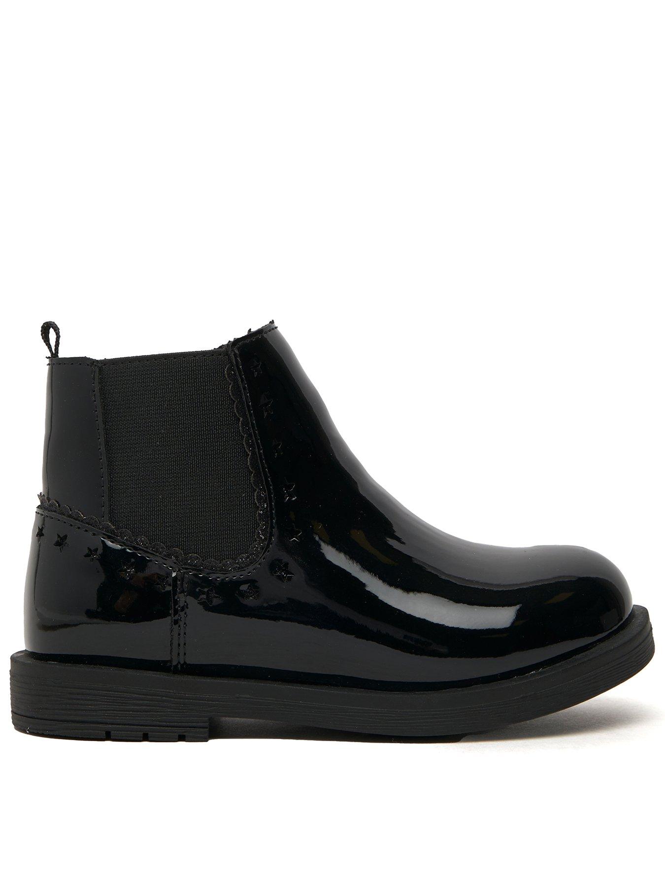 Schuh Classy Junior Patent Chelsea Boot Black littlewoods