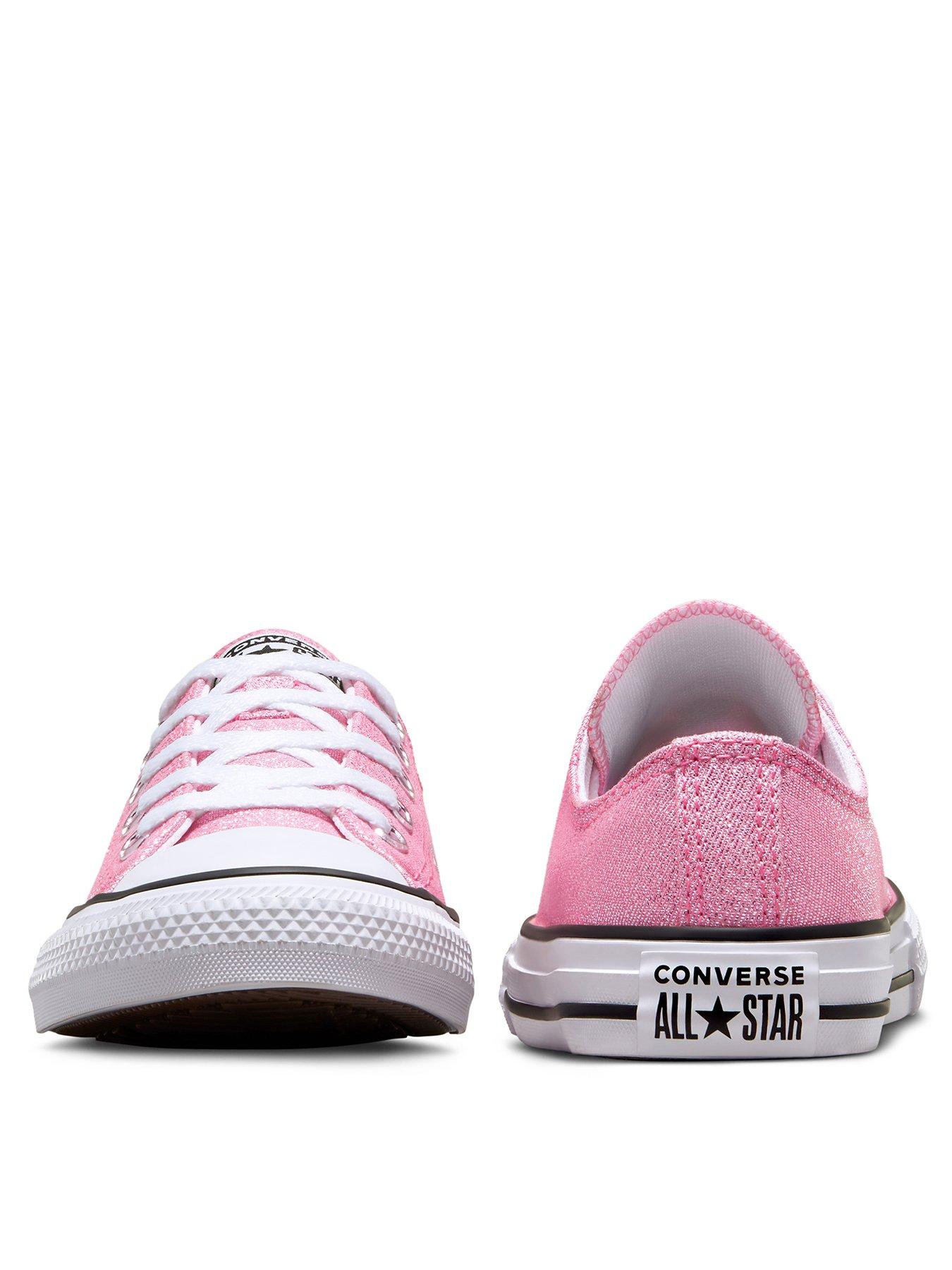 Pink all star 2025 glitter ox trainers