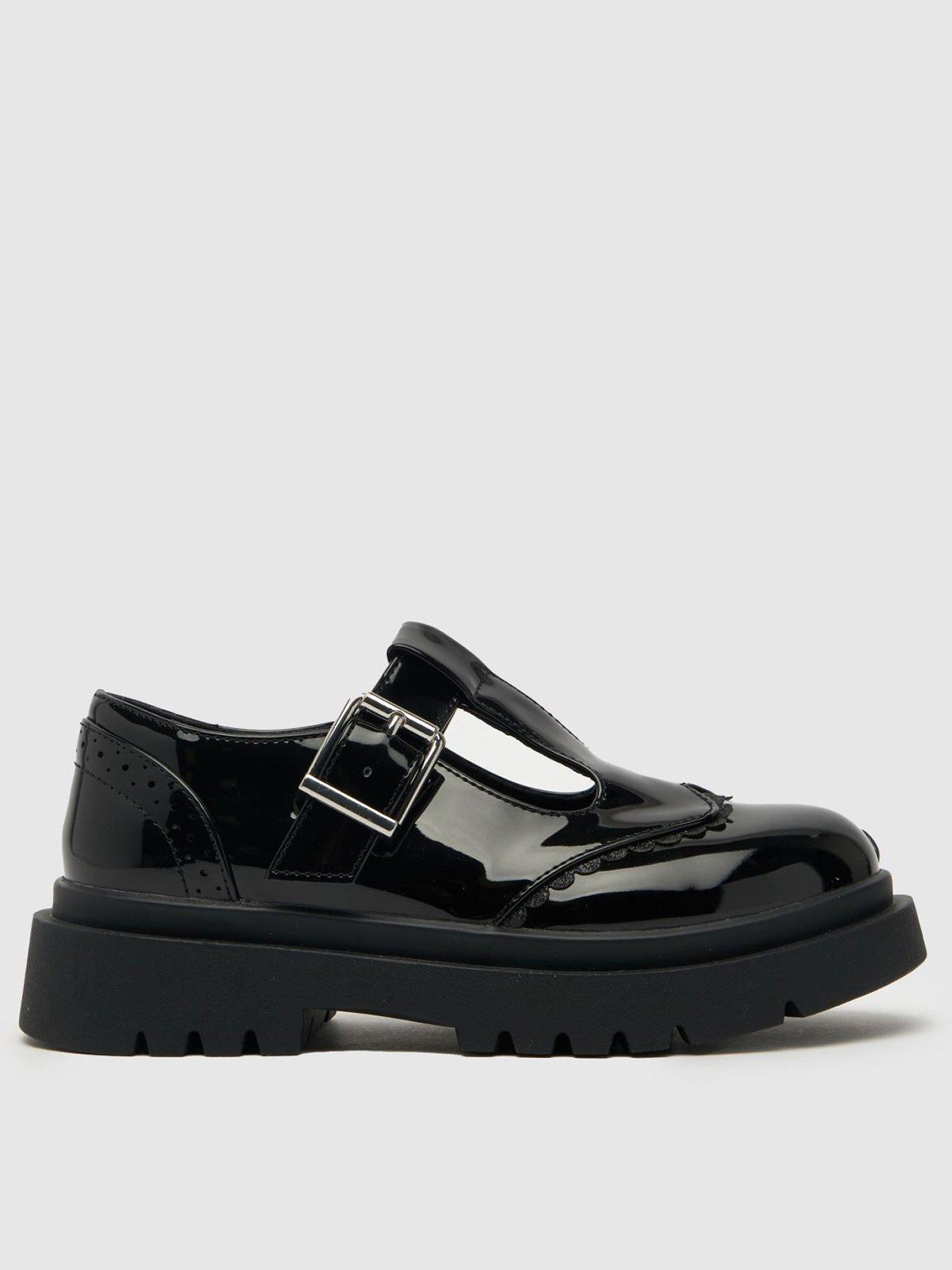 Schuh Lyric Junior Chunky Patent T Bar School Shoe Black littlewoods