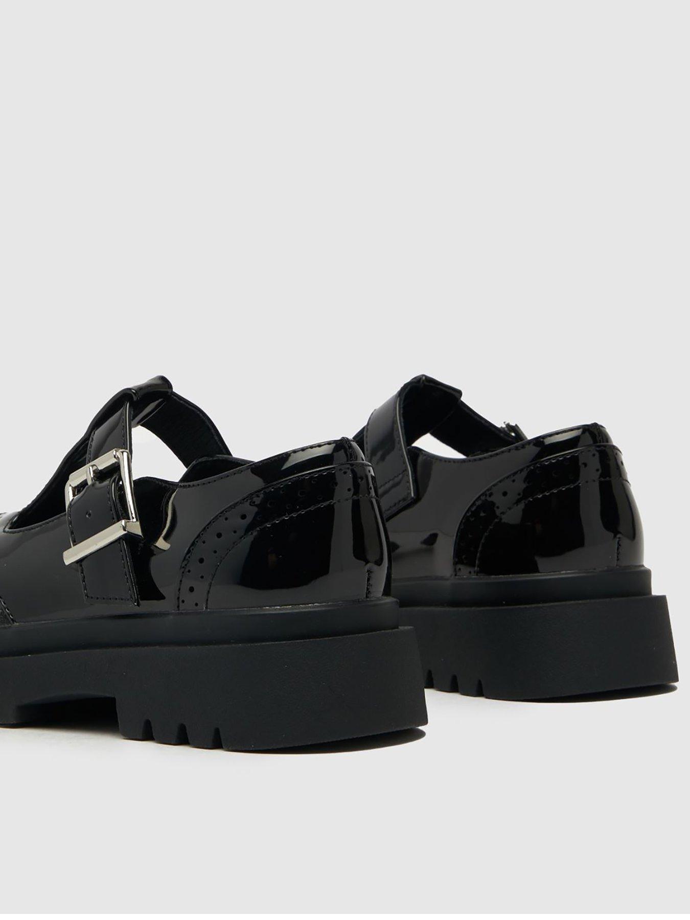 Schuh Lyric Junior Chunky Patent T Bar School Shoe Black littlewoods