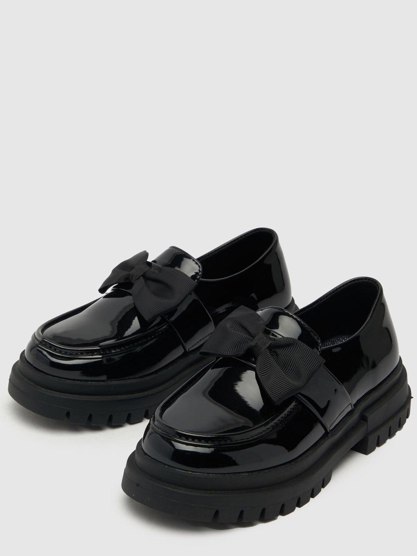 image of schuh-lolly-junior-patent-bow-loafer-black