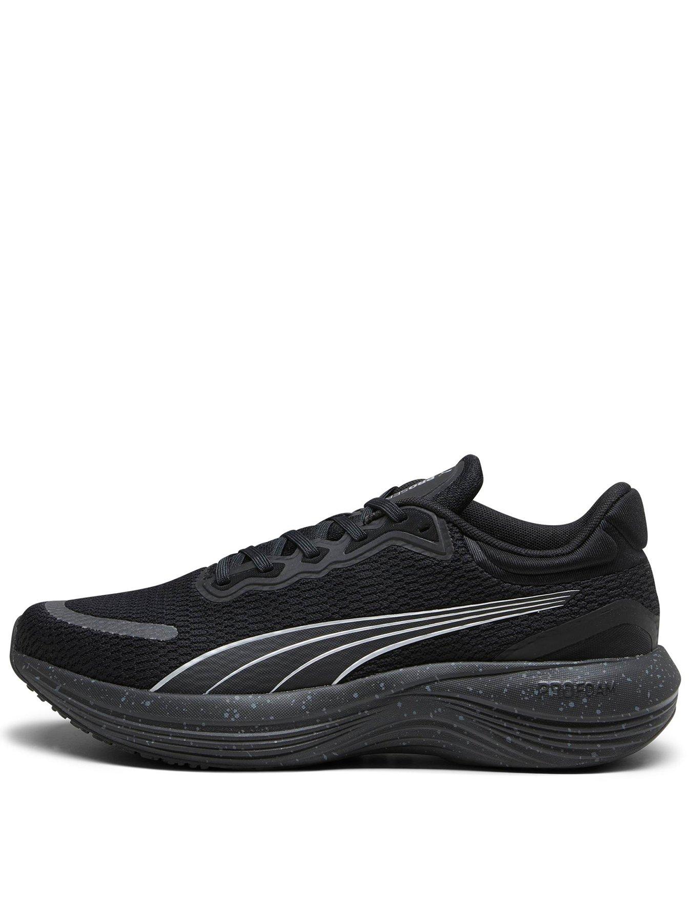 front image of puma-mens-running-scend-pro-trainers-black