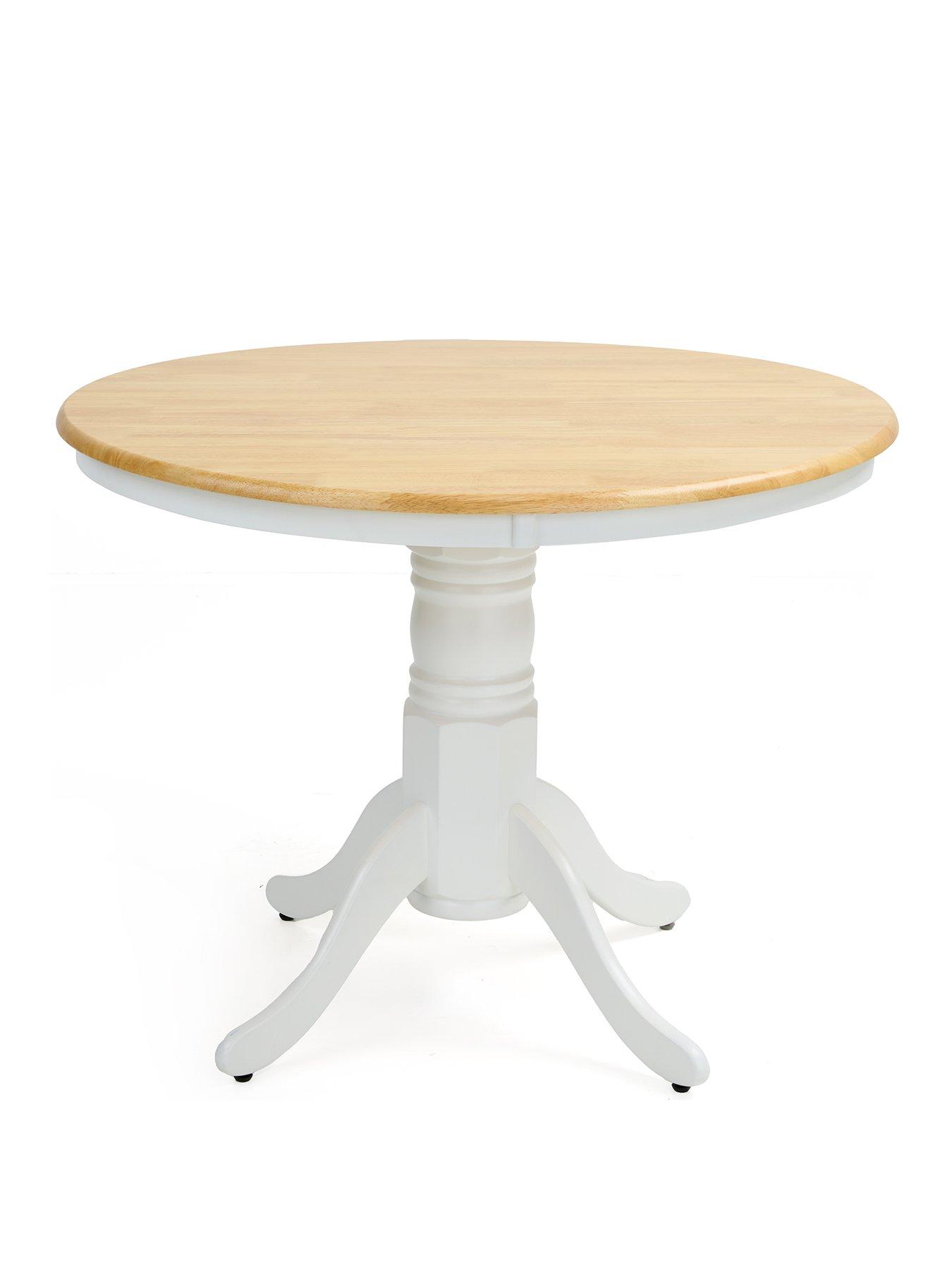  image of very-home-new-rubberwood-fixed-top-100-cm-kentucky-dining-table-4-chairs-white