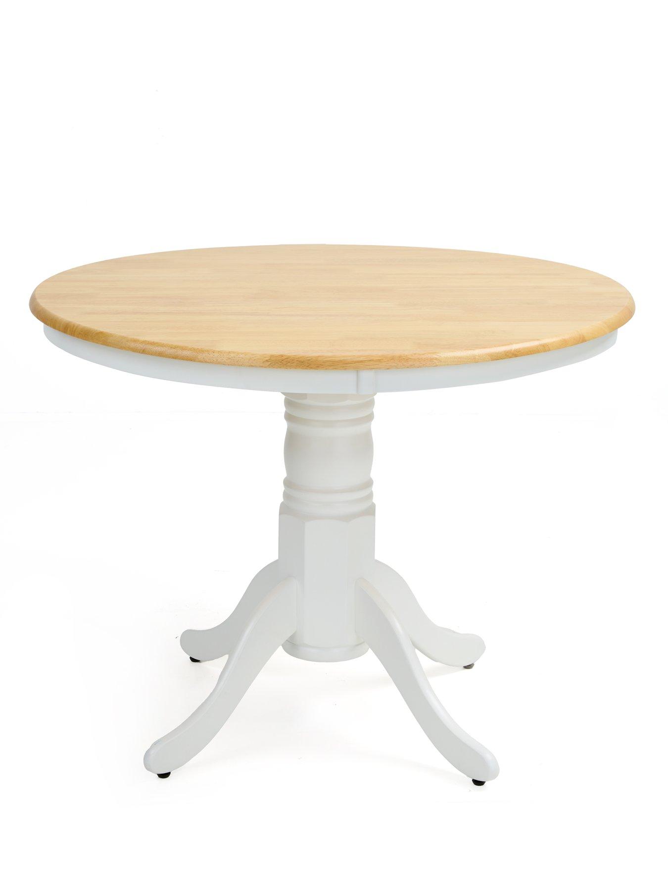  image of very-home-new-rubberwood-fixed-top-100-cm-kentucky-dining-table-4-chairs-white