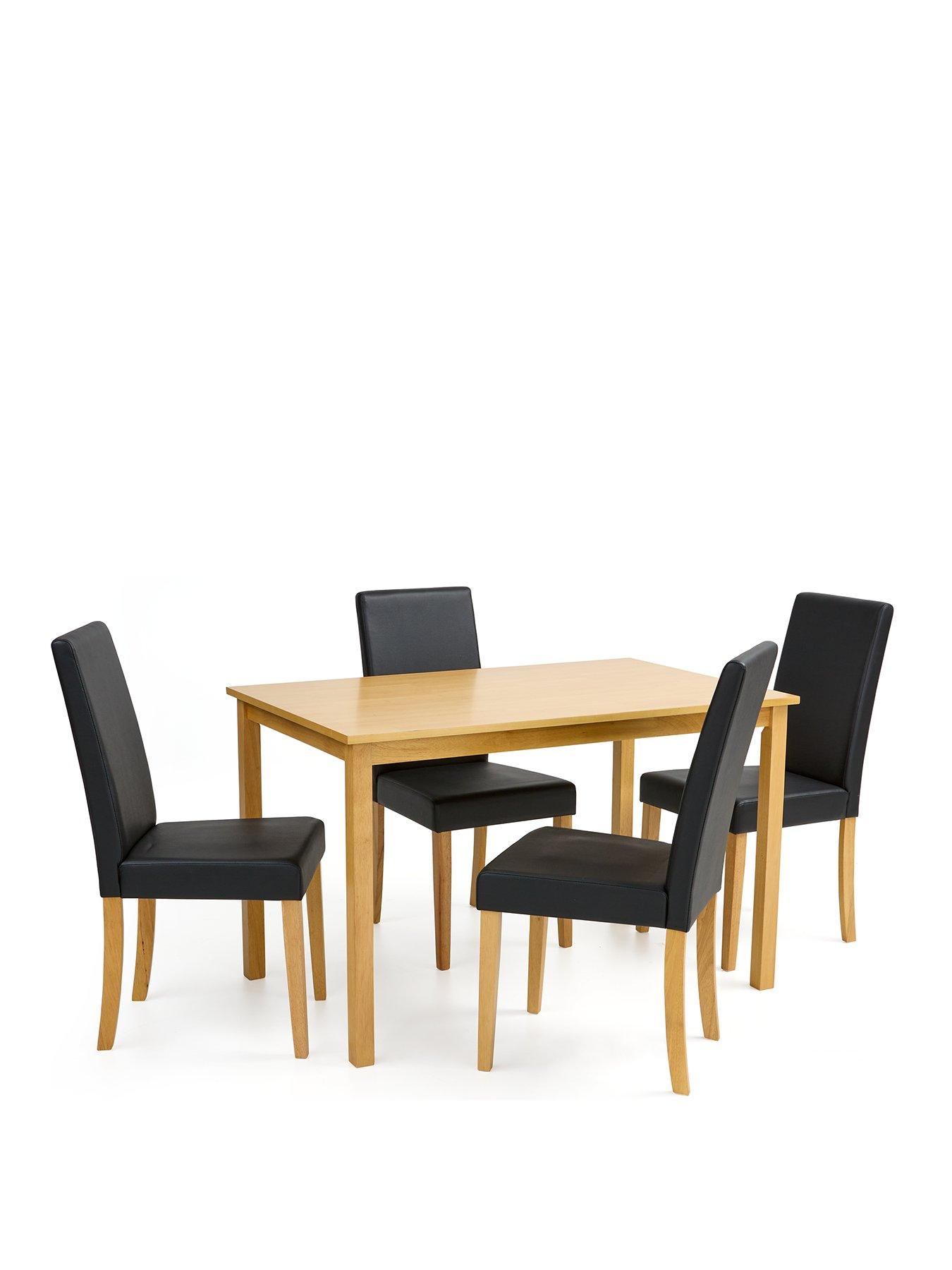  image of very-home-primo-120-cm-dining-table-nbsp4-faux-leathernbspchairsnbsp--woodblack