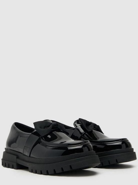 stillFront image of schuh-lolly-youth-patent-bow-loafer-black