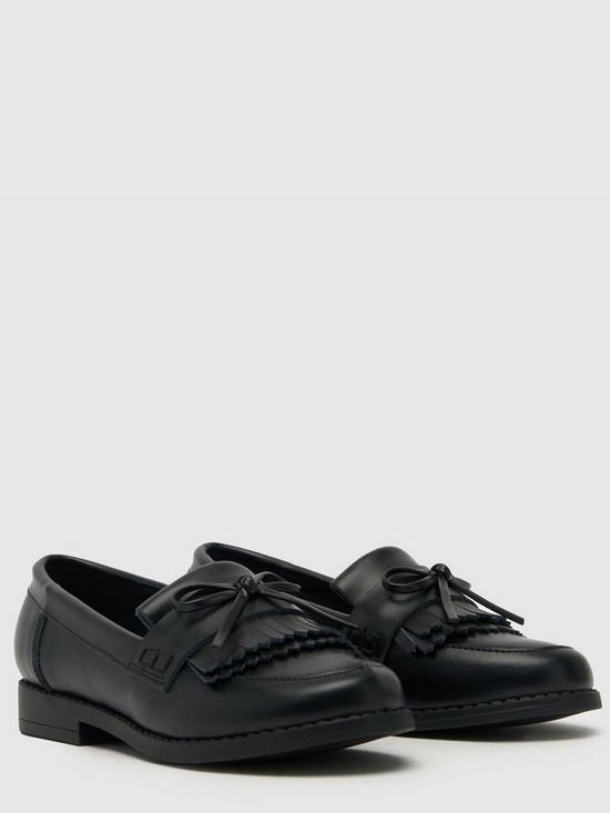 stillFront image of schuh-linen-junior-leather-school-loafer