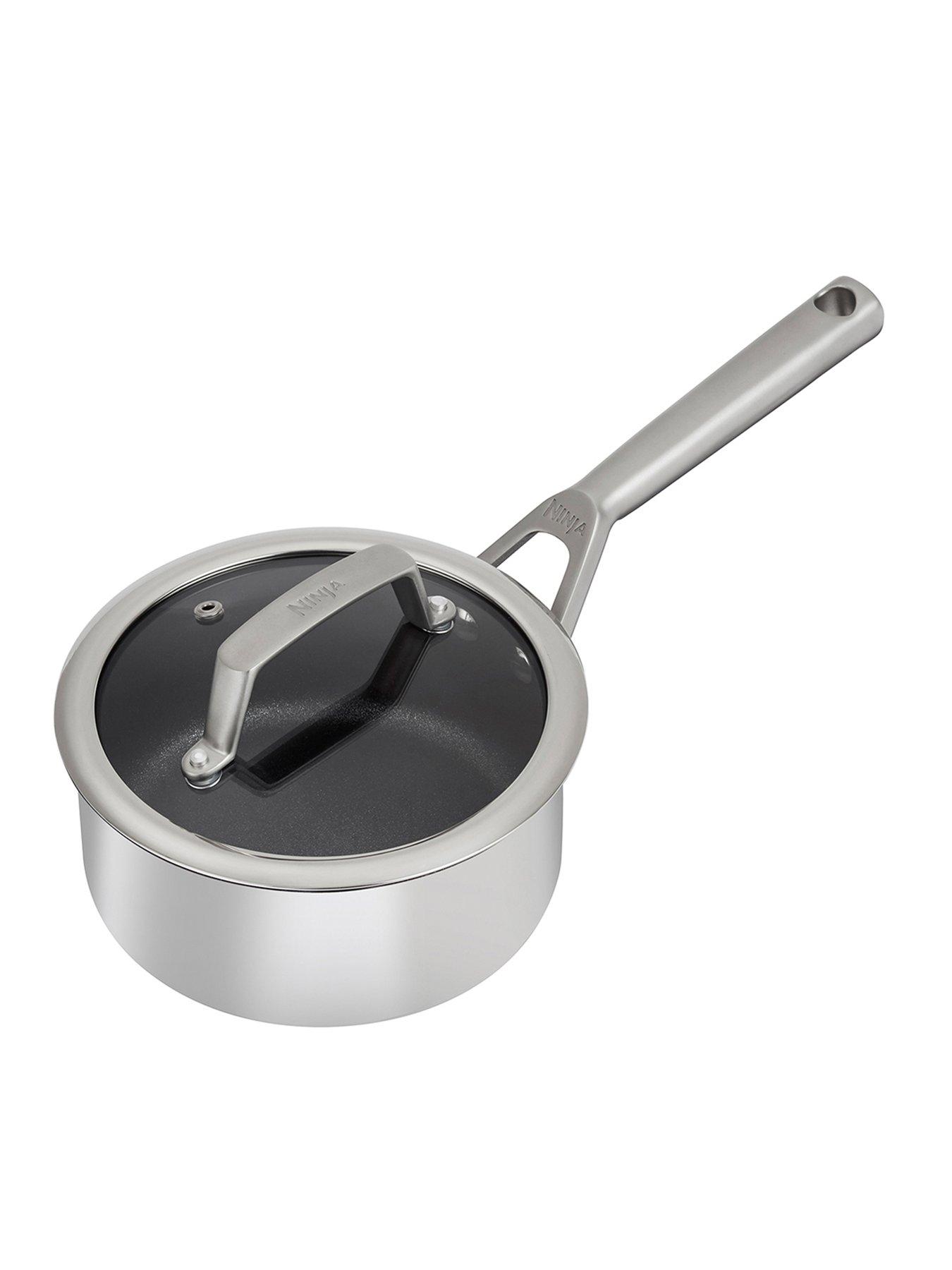  image of ninja-zerostick-16cm-saucepan-with-lid-stainless-steel-c60216uk