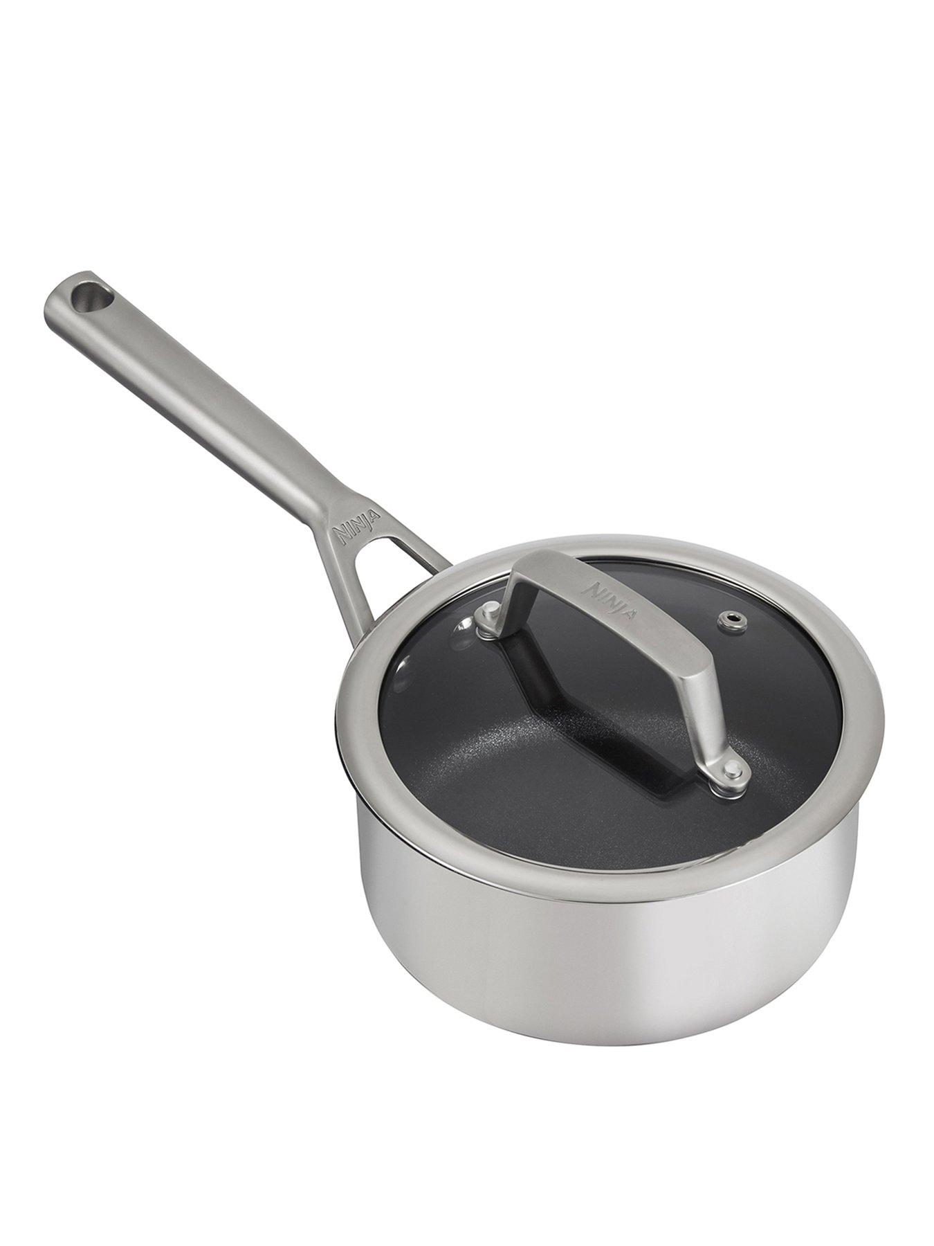  image of ninja-zerostick-16cm-saucepan-with-lid-stainless-steel-c60216uk