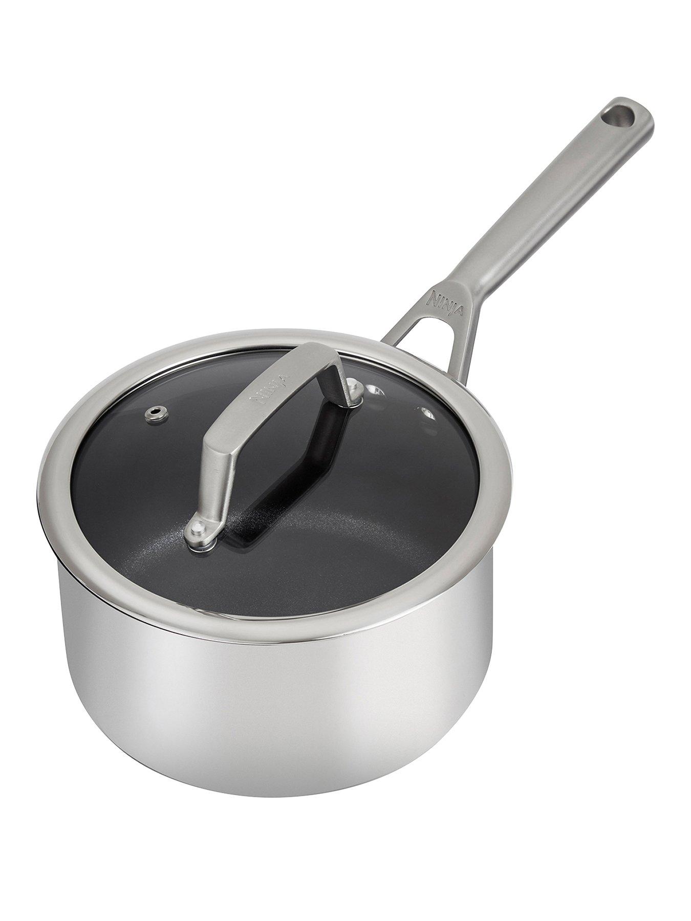 NINJA Zerostick 18cm Saucepan With Lid - Stainless Steel C60218UK