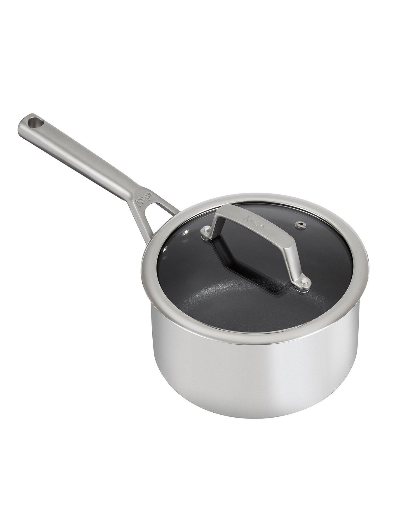  image of ninja-zerostick-18cm-saucepan-with-lid-stainless-steel-c60218uk