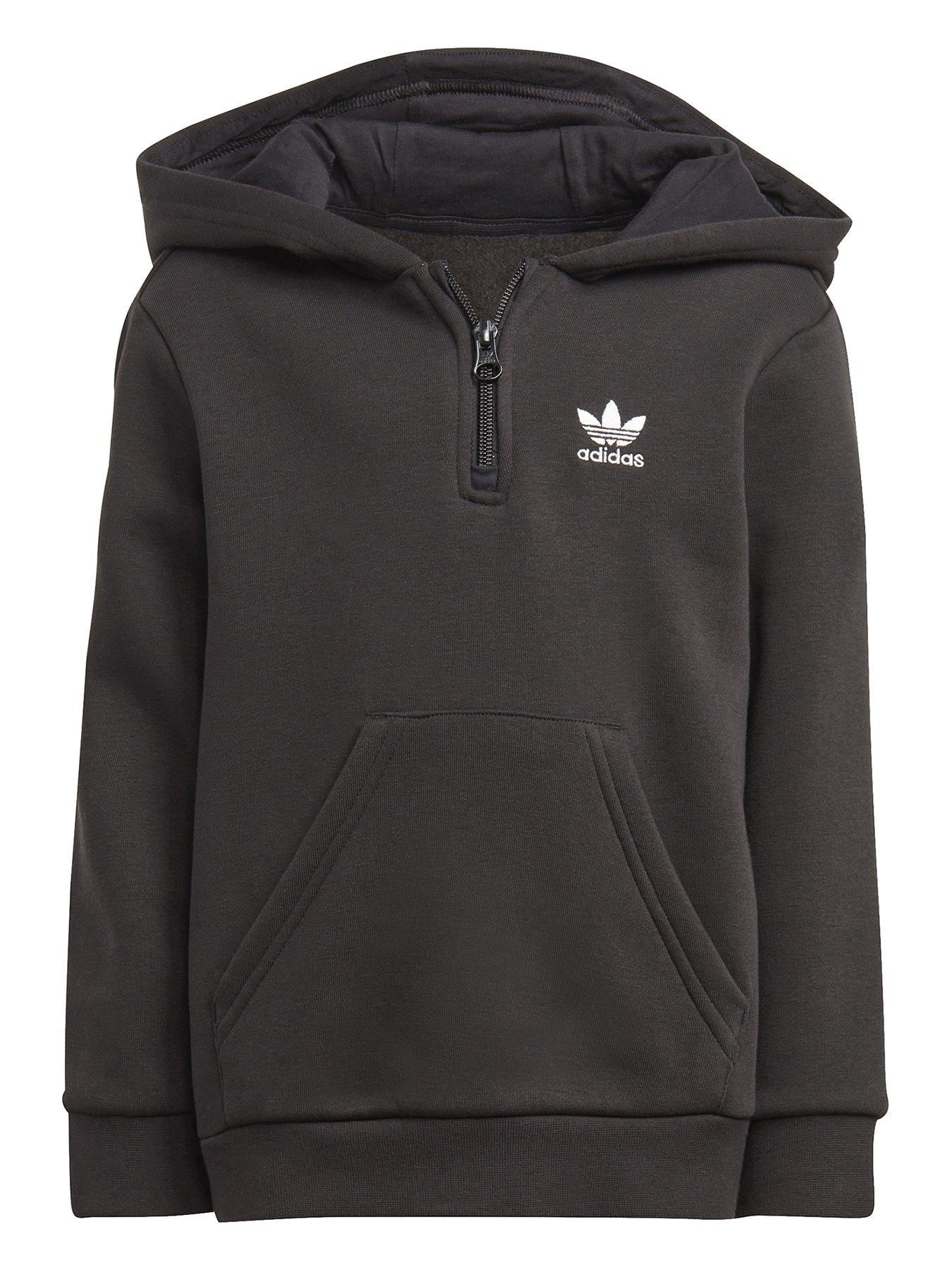 Adidas half black half best sale white hoodie