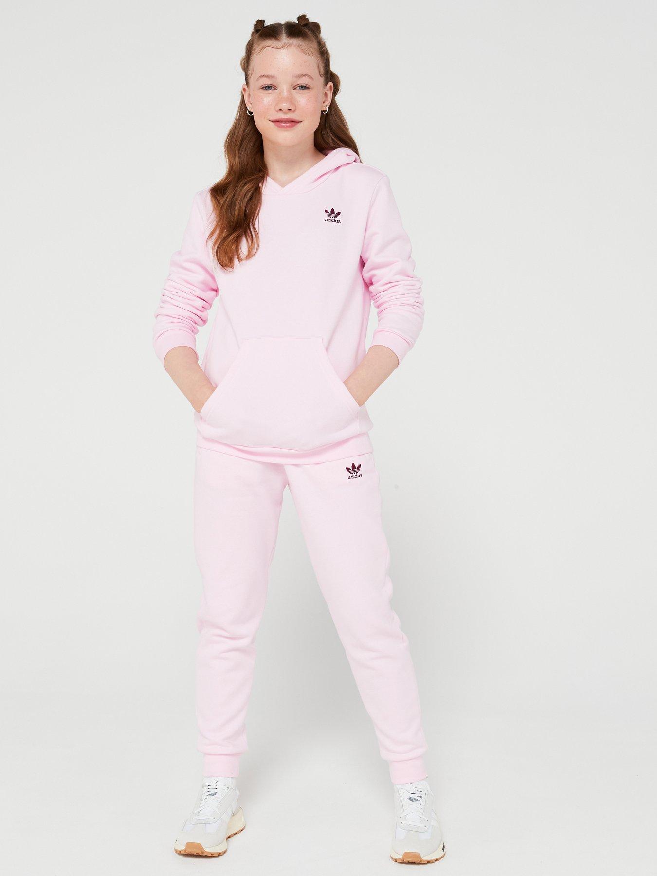 adidas Originals Junior Unisex Hoodie Clear Pink maroon