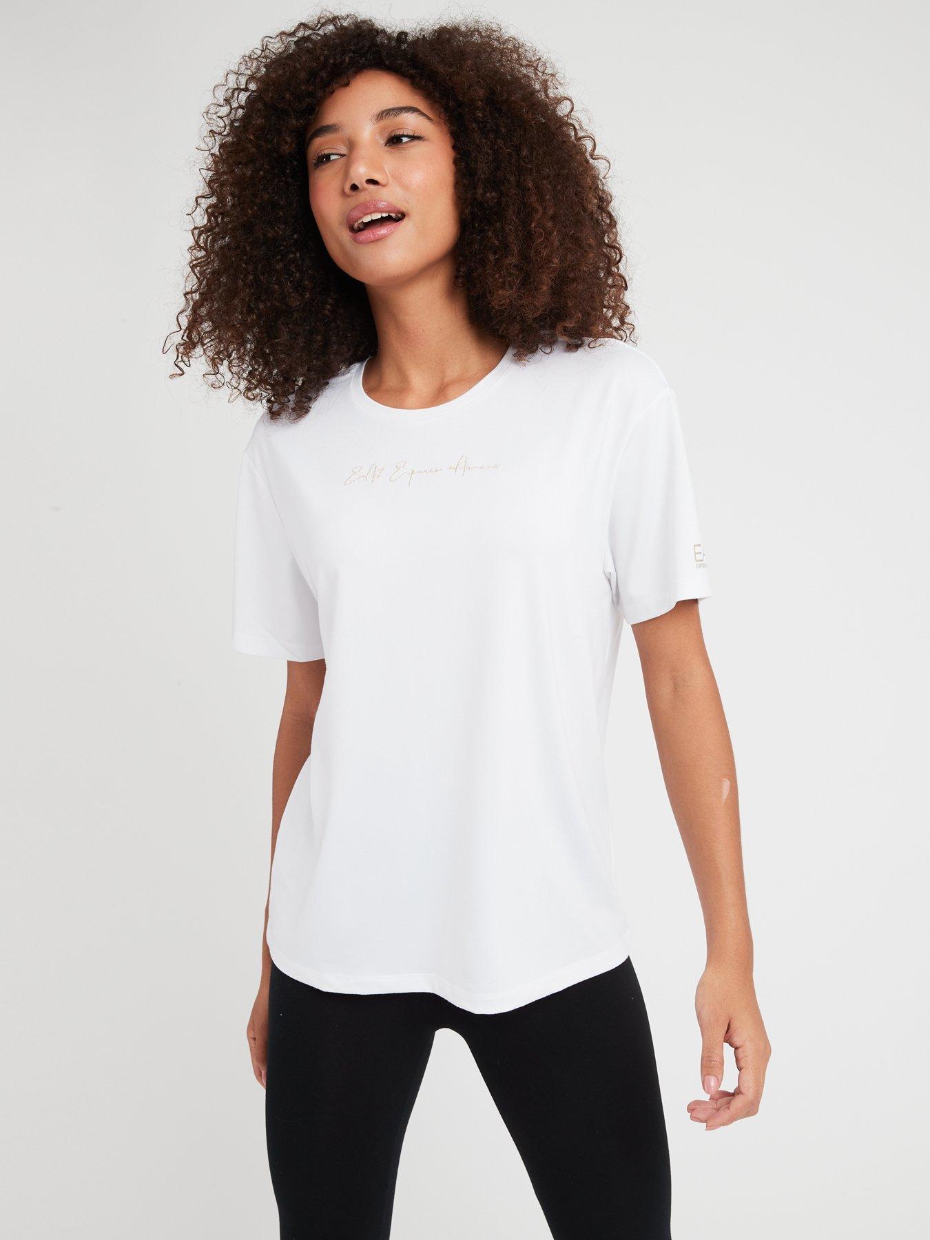 Emporio armani script clearance t shirt