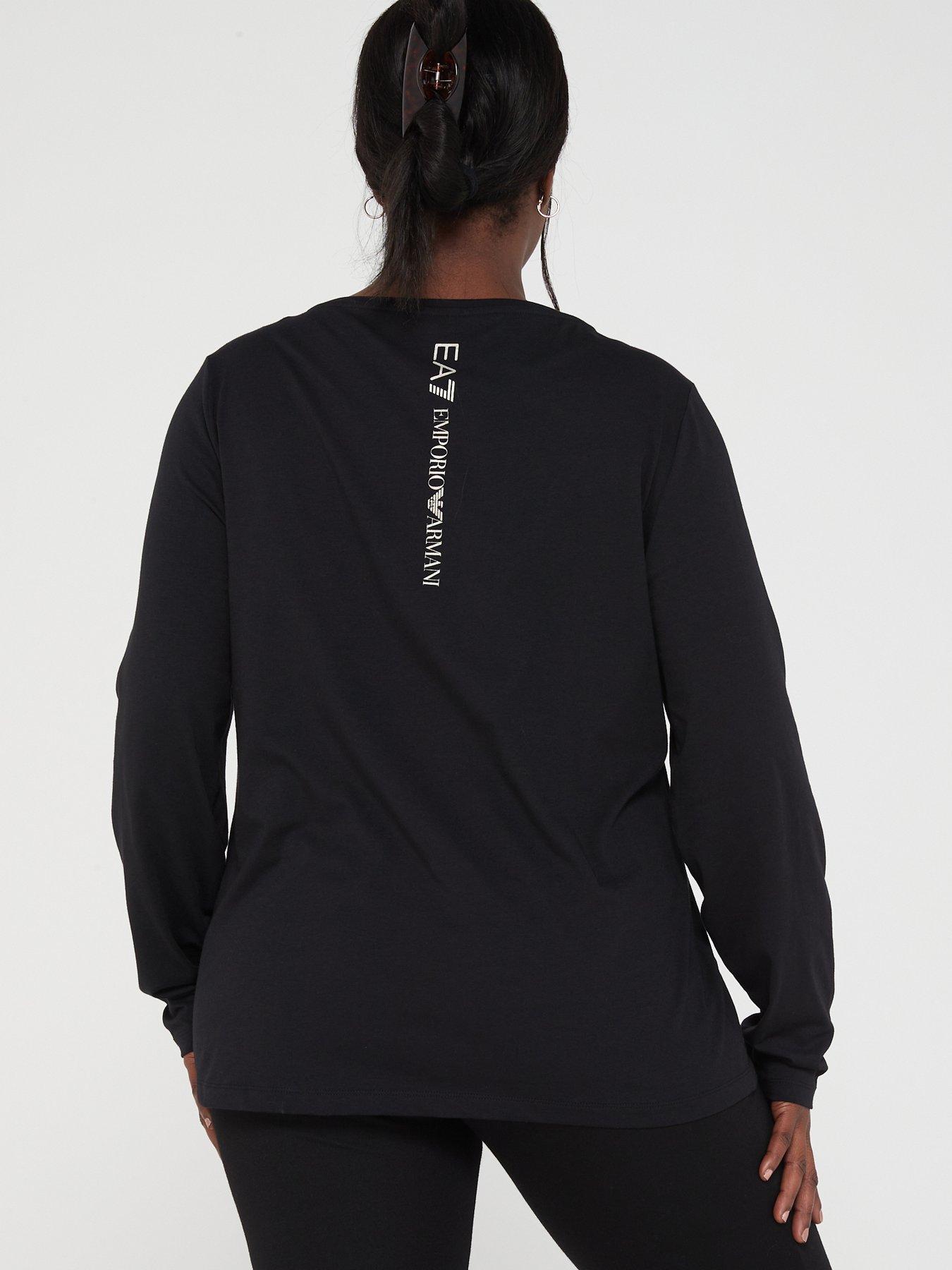 EA7 Emporio Armani EA7 Plus Size Logo Long Sleeve Jersey Top