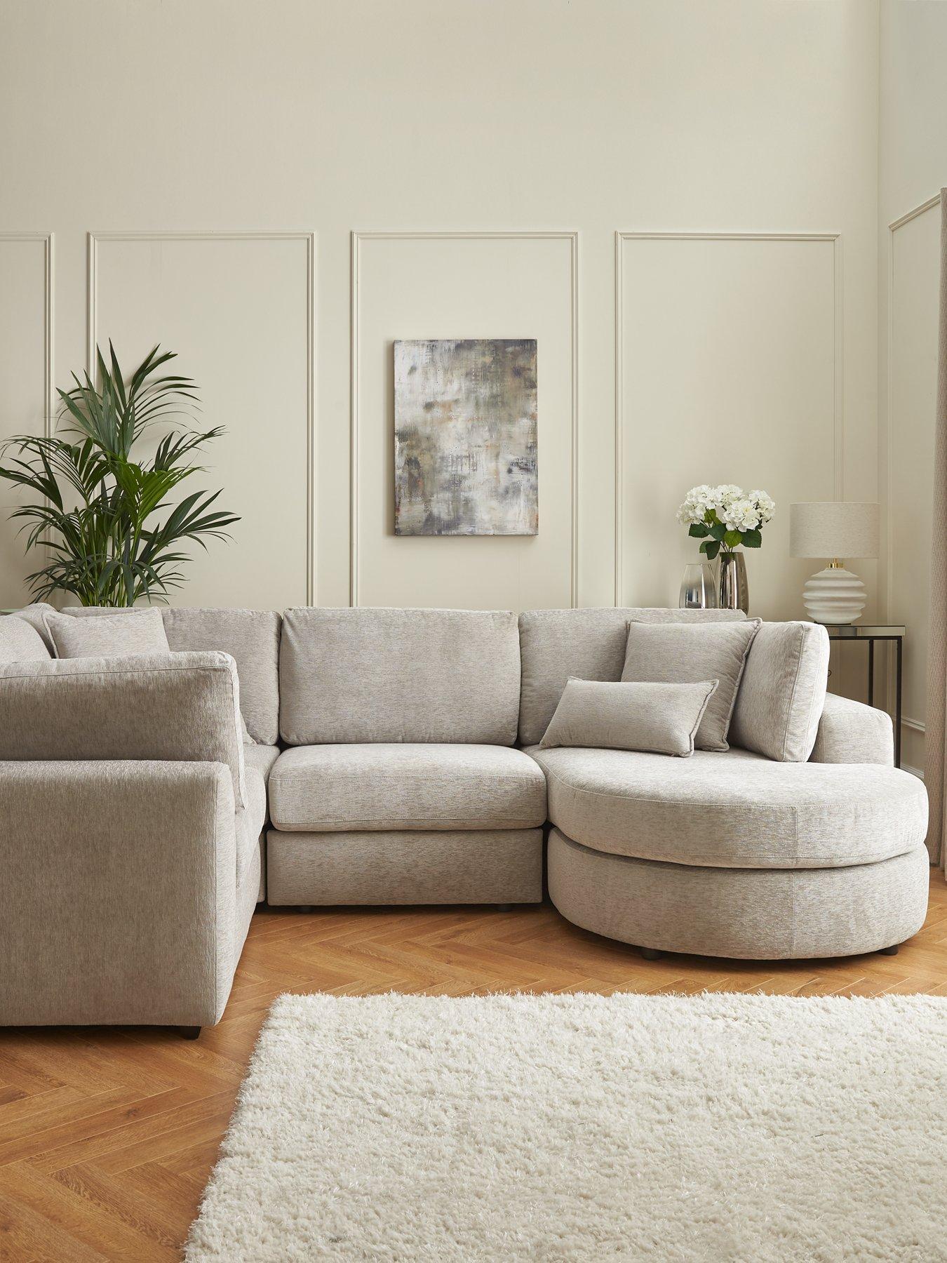 Very Home Lambert Corner Right Hand Chaise Sofa - Natural