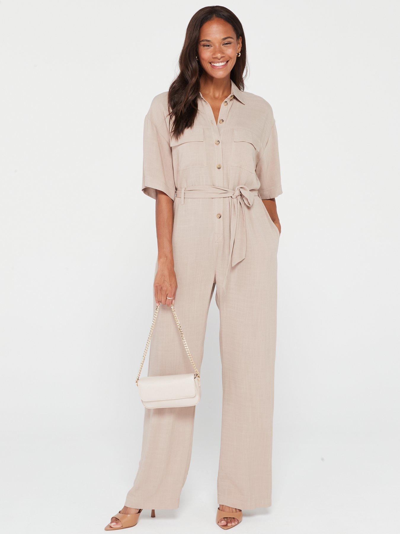 White cheap utility jumpsuit