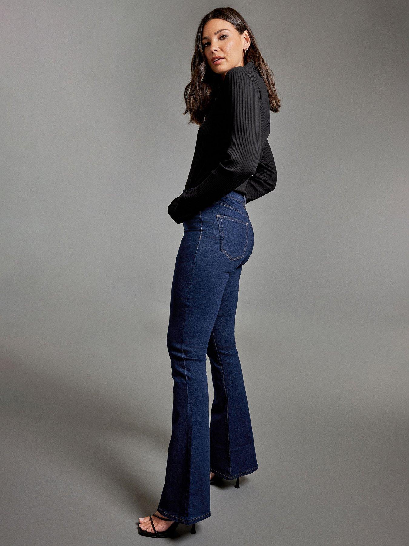  image of long-tall-sally-indigo-denim-kickflare-jean