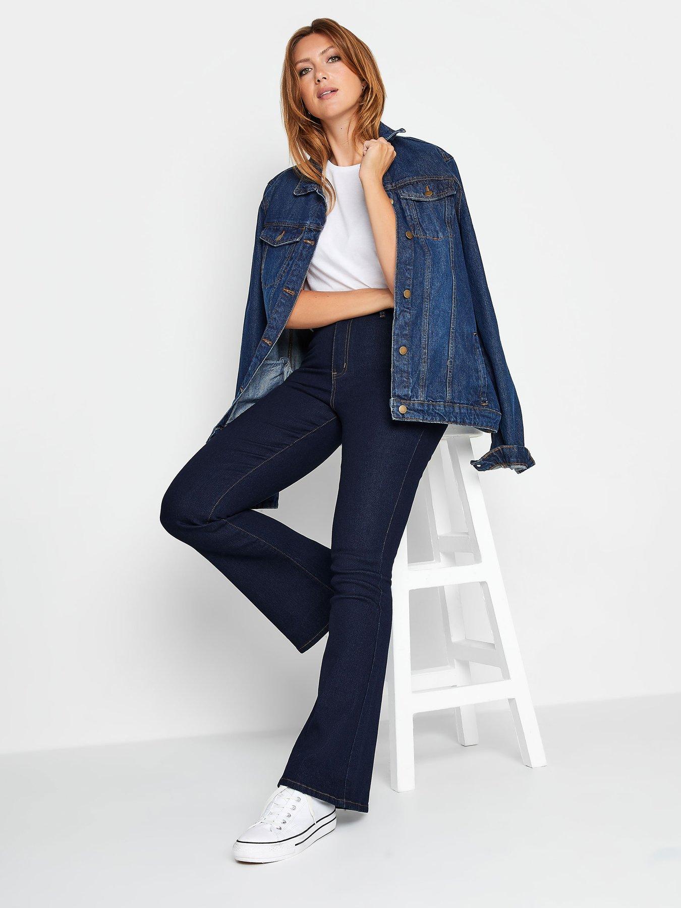  image of long-tall-sally-indigo-denim-kickflare-jean