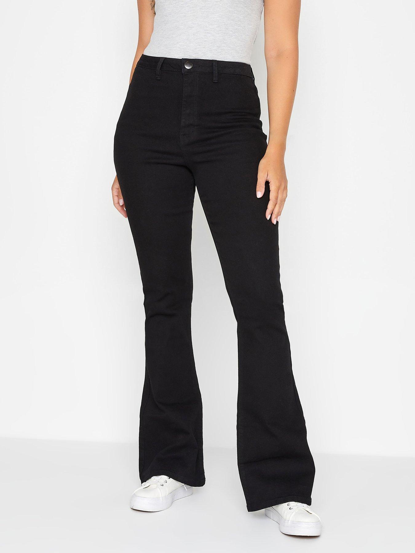 undefined Black Denim 70s Flare Jean 36in