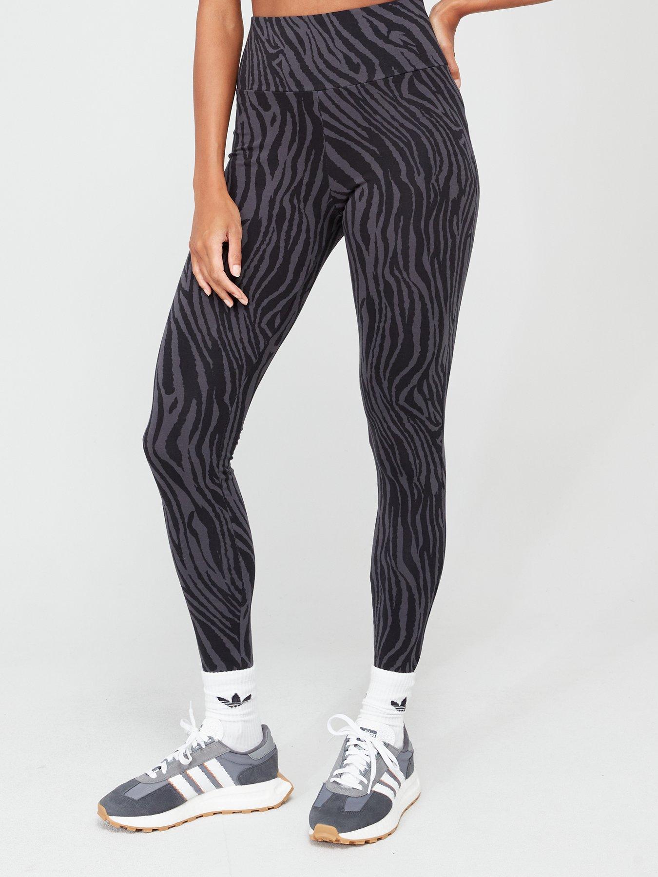 Womens 3 Stripe Leggings - Black/Pink