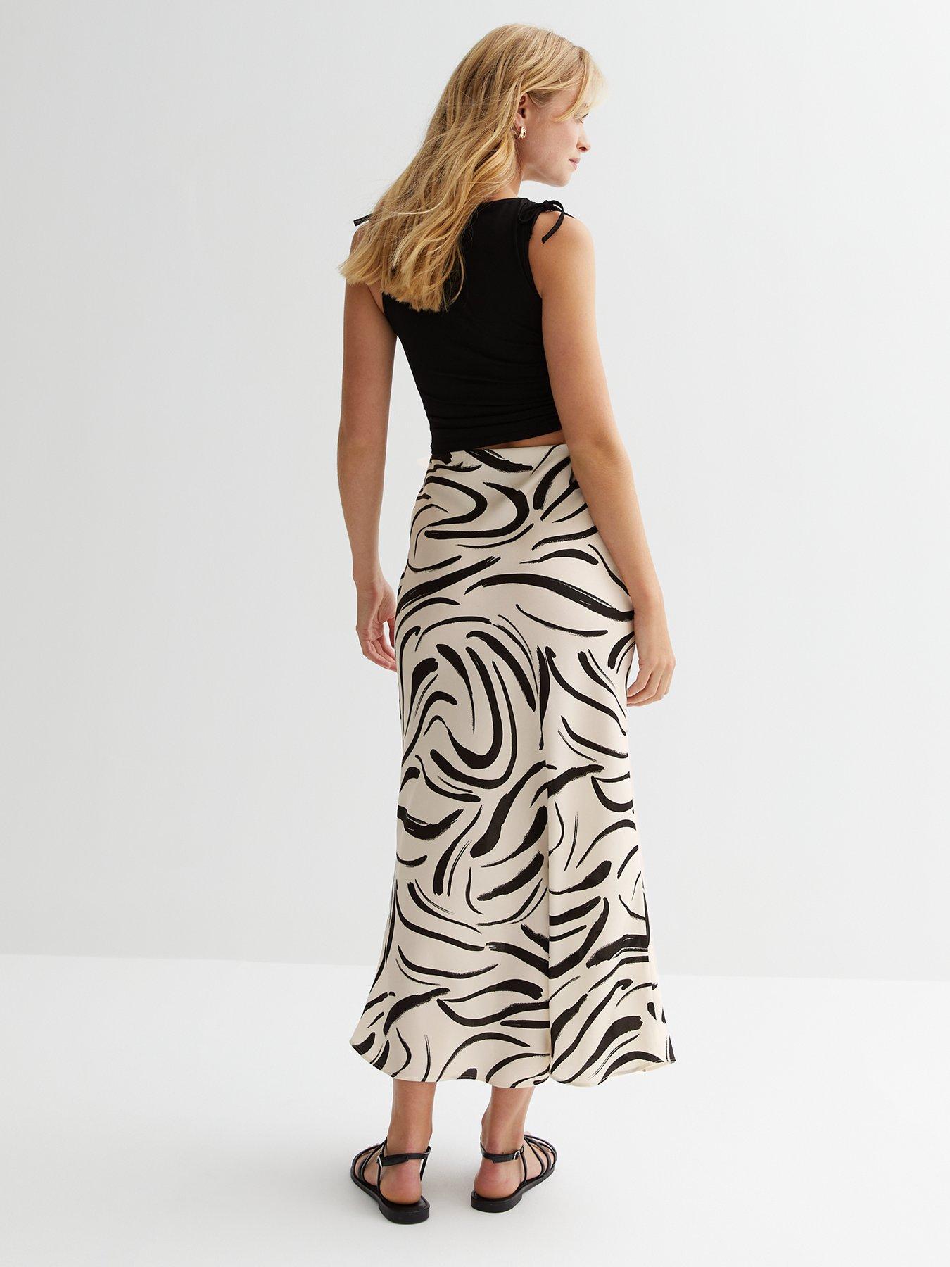 Off white 2024 satin midi skirt