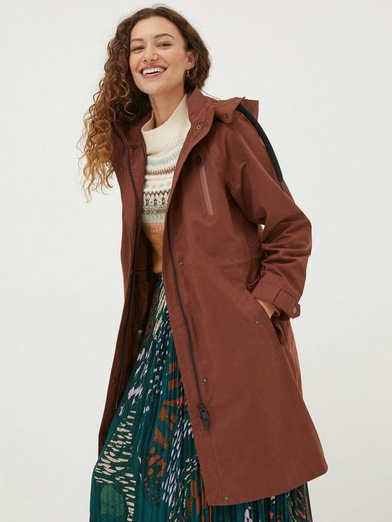 front image of fatface-taylor-waterproof-long-coat-brown