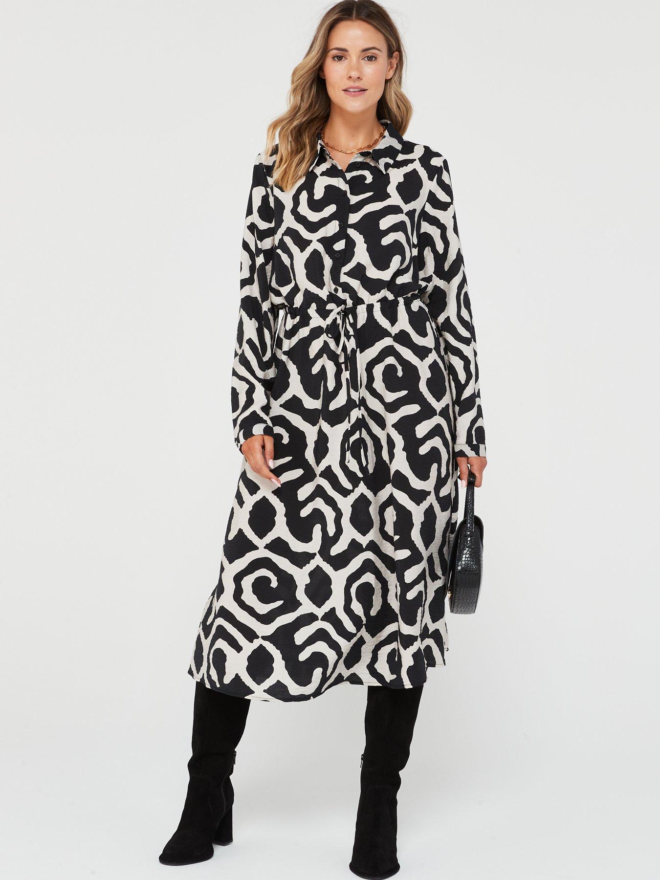 undefined Iris Long Sleeve Shirt Dress - Multi