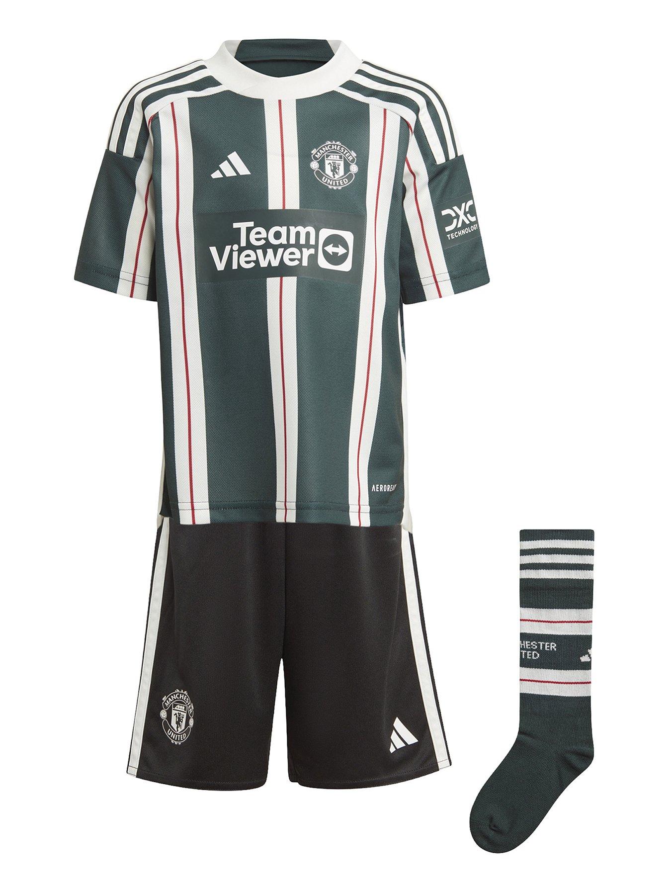 adidas Manchester United Mini Kit 23 24 Away Full Kit Green littlewoods