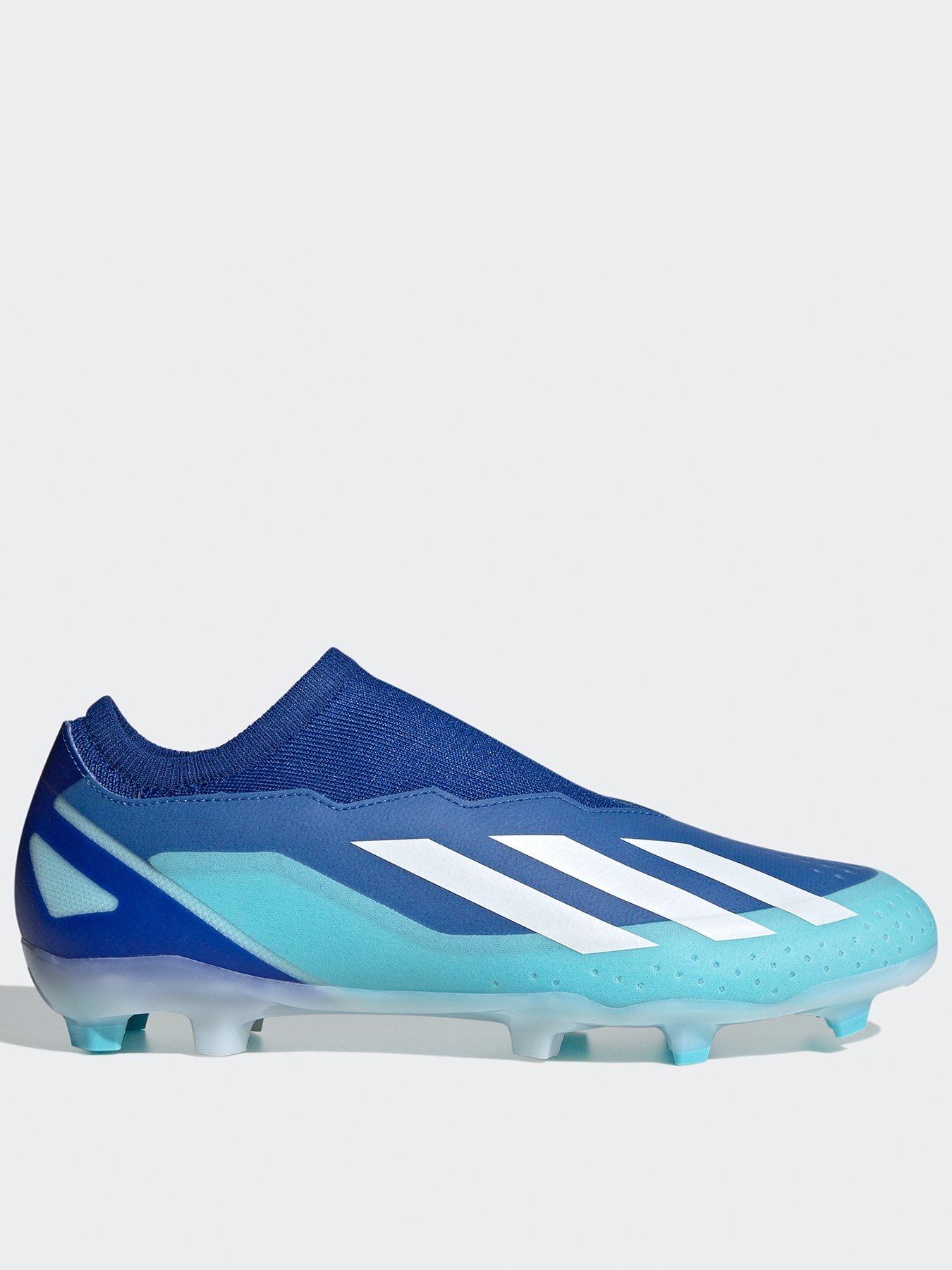 Adidas blue and store white football boots