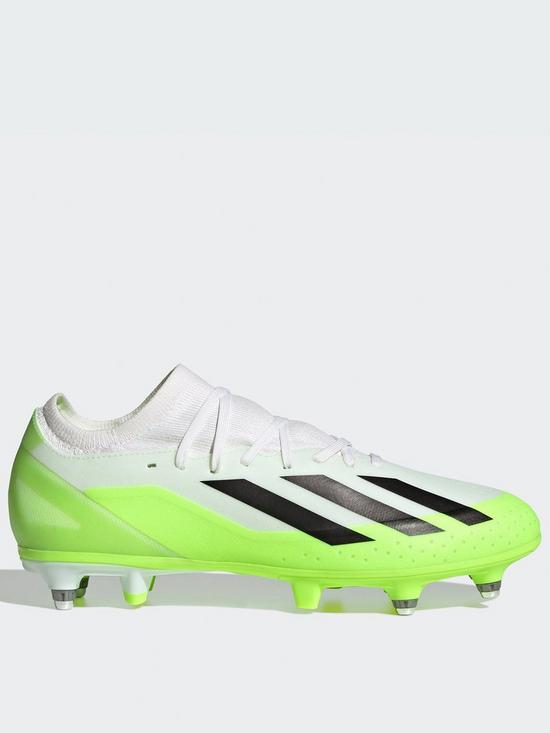 front image of adidas-mens-x-3-soft-ground-football-boot-white