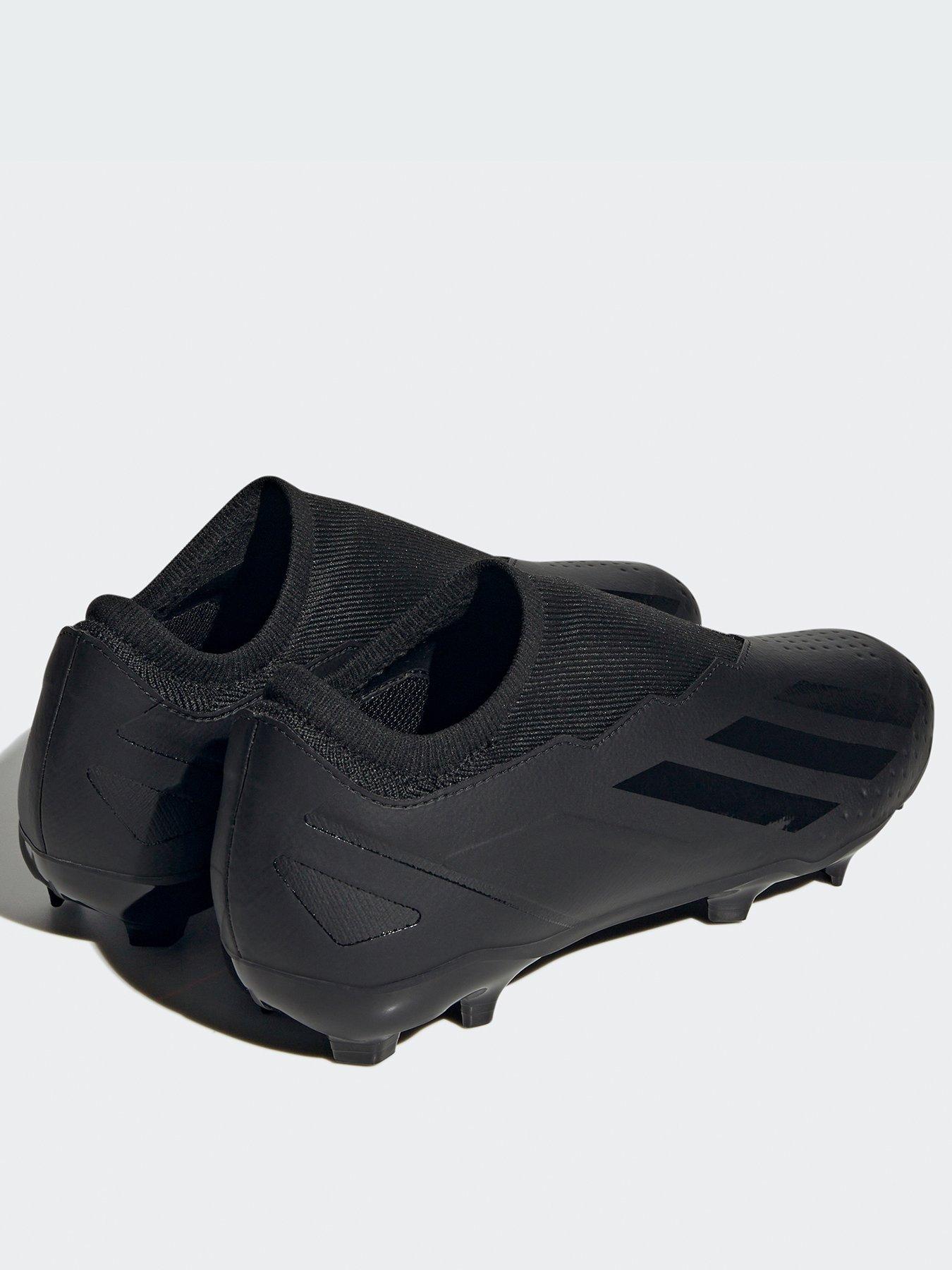 Black adidas laceless top boots