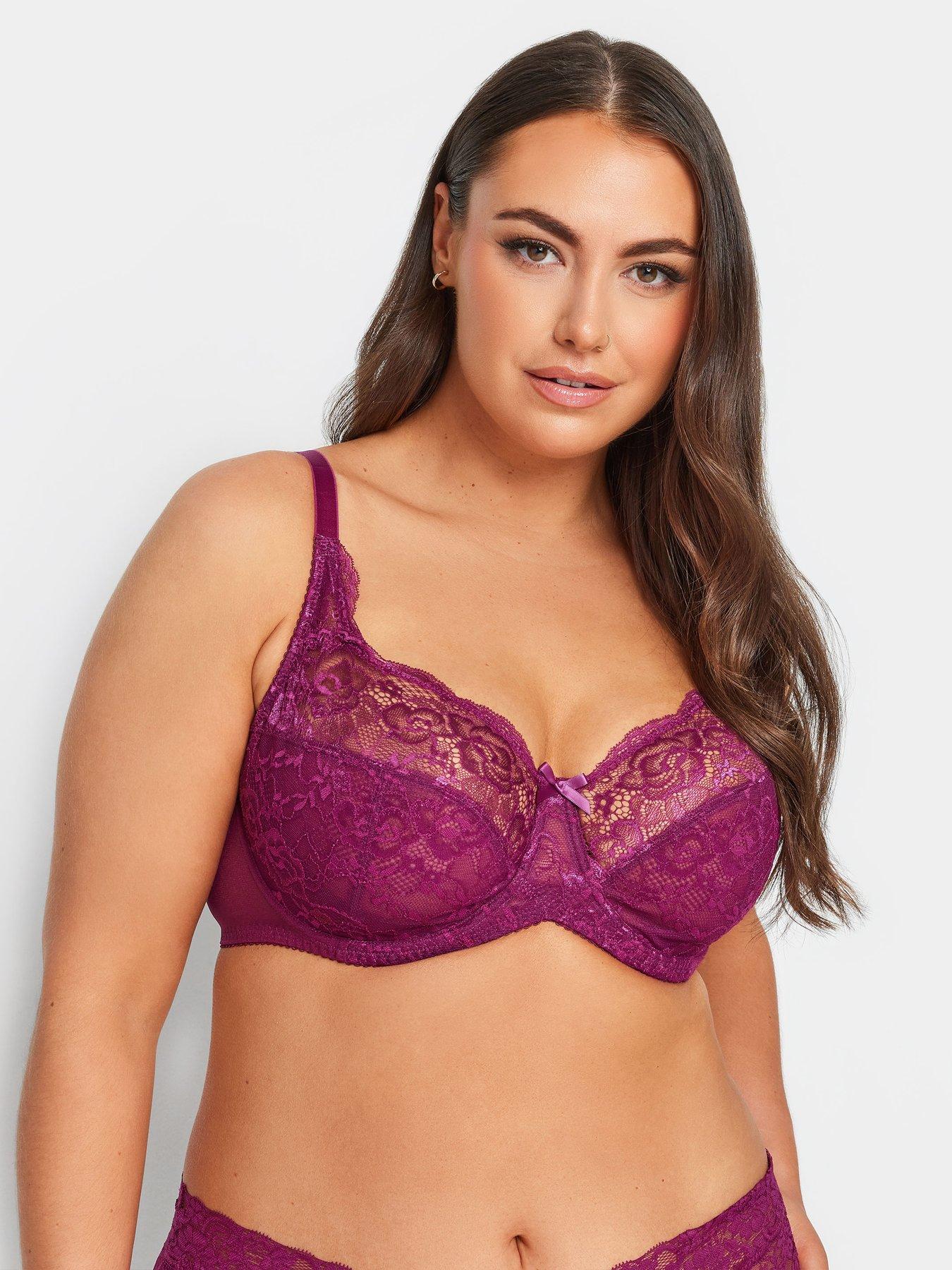 We Are We Wear Fuller Bust non padded lace high apex bra in pink