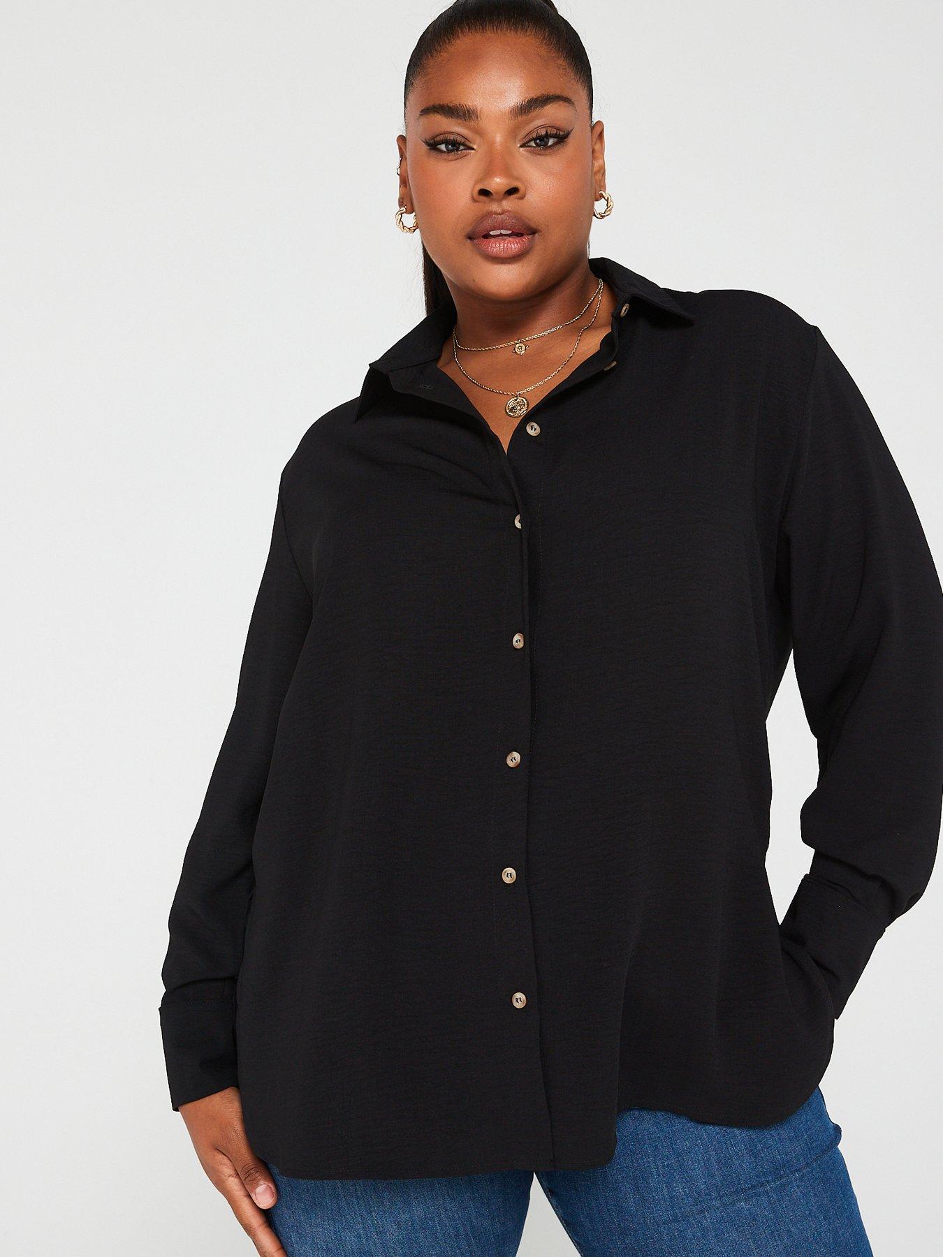 In The Style Perrie Sian Textured Shirt - Black
