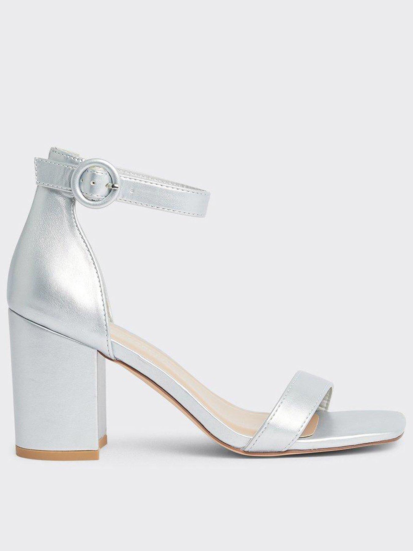 Dorothy Perkins Block Heel Sandals Silver littlewoods