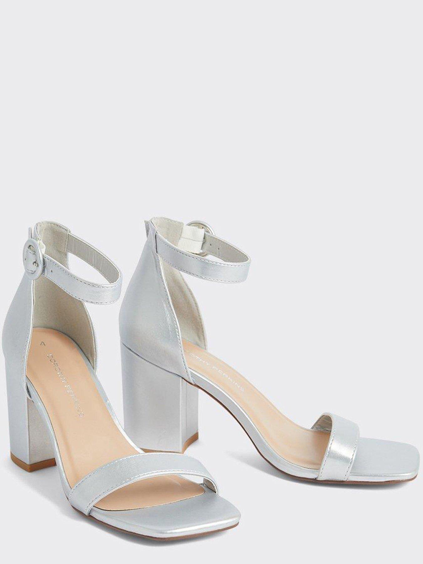 Dorothy Perkins Block Heel Sandals Silver littlewoods